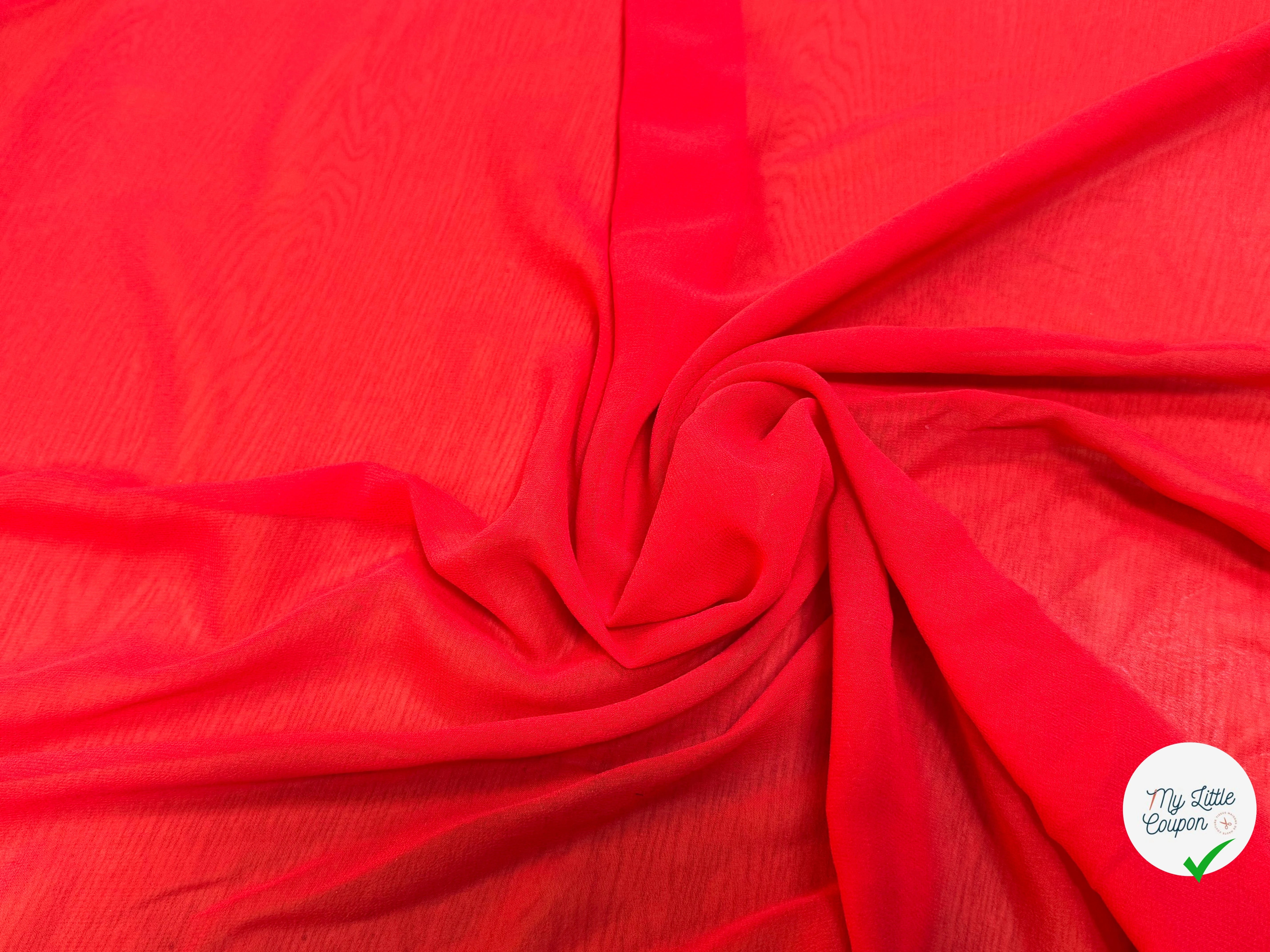 CREPE DE SOIE GEORGETTE ROUGE - My Little Coupon