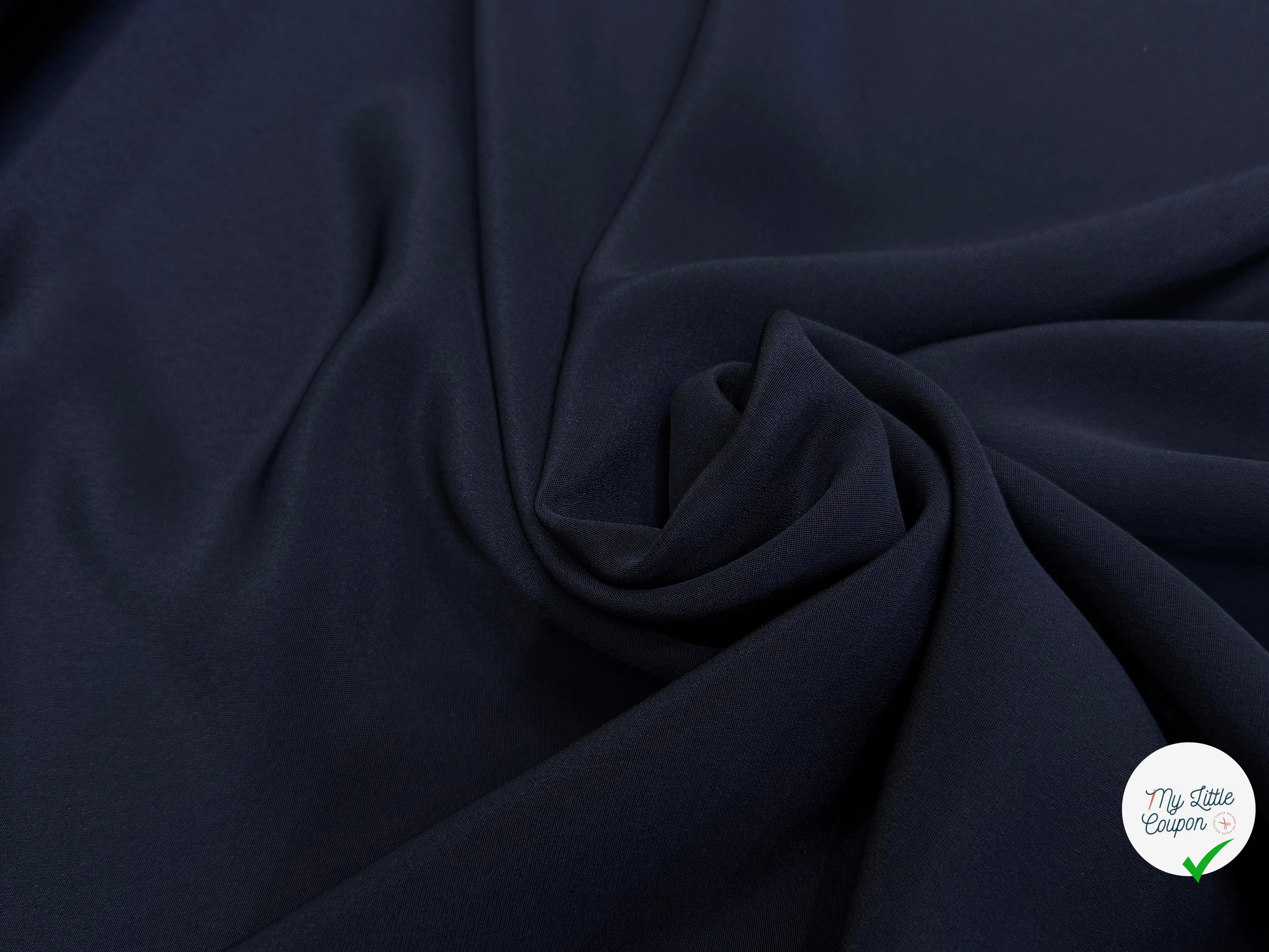 CREPE DE SOIE SATINÉ FLUIDE BLEU MARRINE 110 DE LAIZE - My Little Coupon