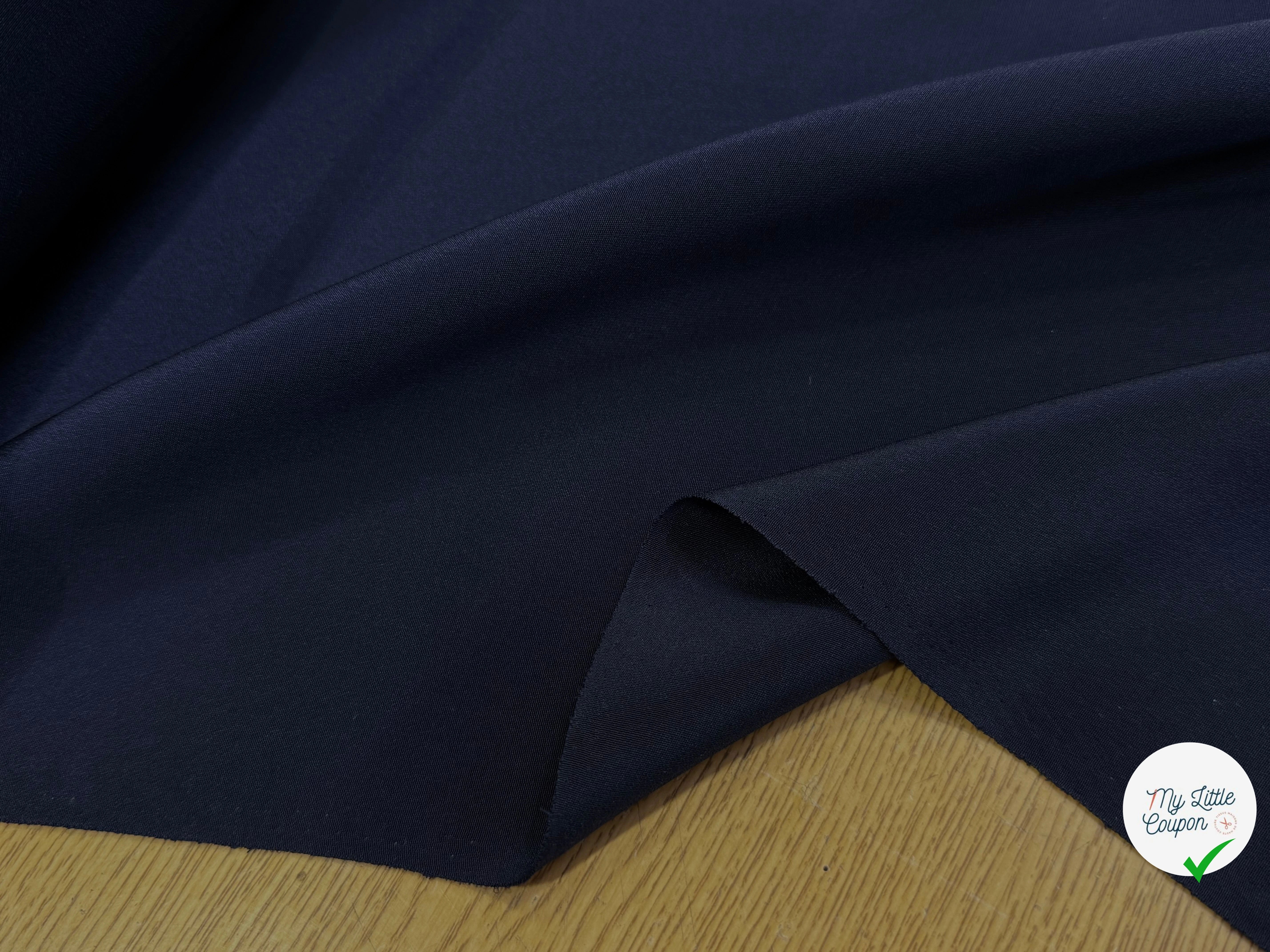CREPE DE SOIE SATINÉ FLUIDE BLEU MARRINE 110 DE LAIZE - My Little Coupon