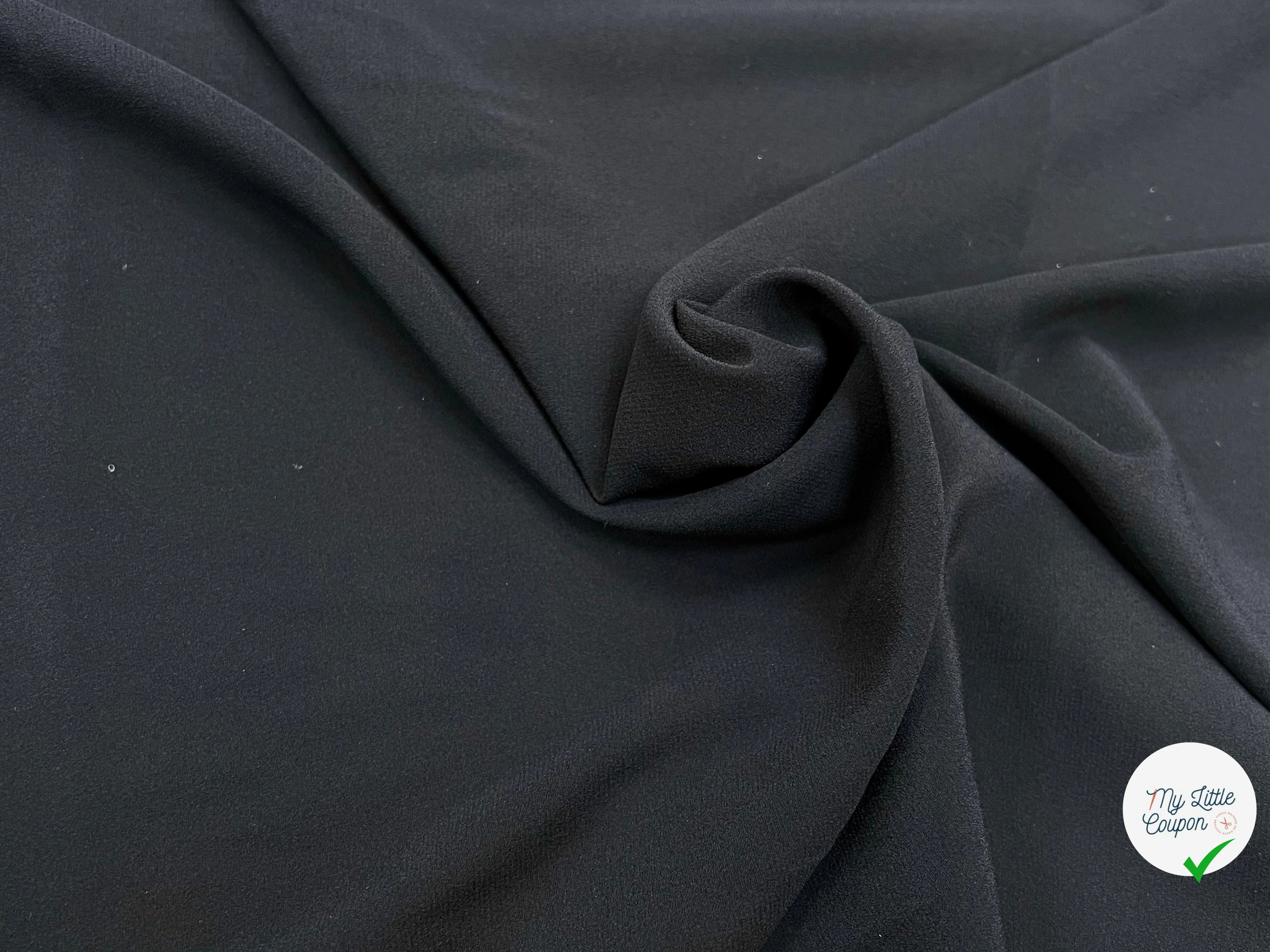 CREPE DE SOIE STRETCH ET FLUIDE NOIR 91% SOIE 130CM - My Little Coupon