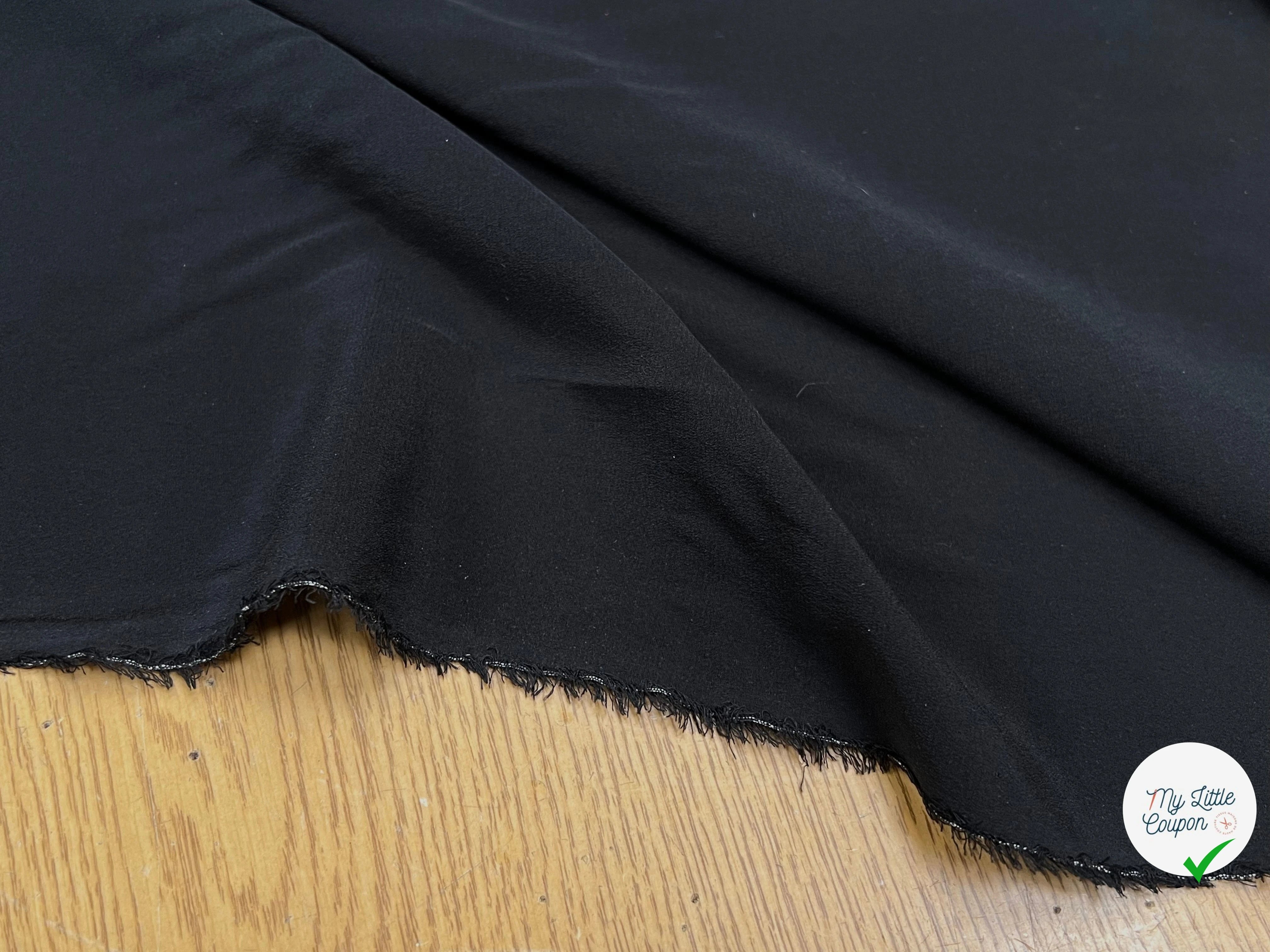 CREPE DE SOIE STRETCH ET FLUIDE NOIR 91% SOIE 130CM - My Little Coupon