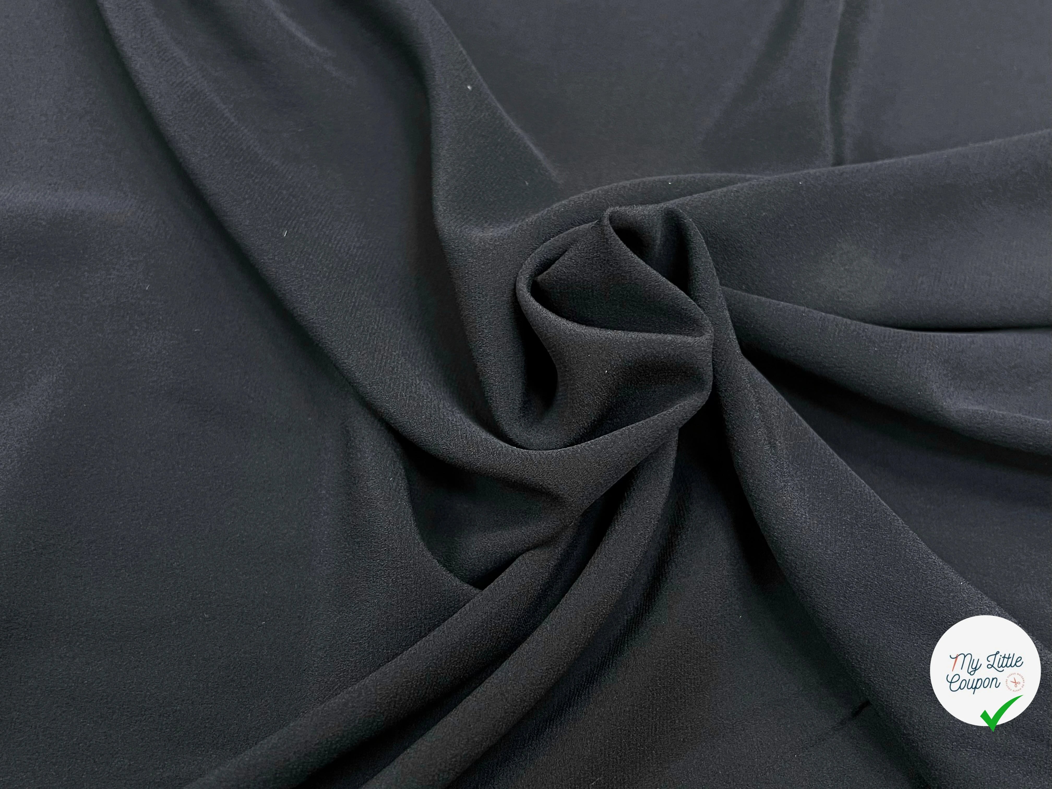 CREPE DE SOIE STRETCH ET FLUIDE NOIR 91% SOIE 130CM - My Little Coupon