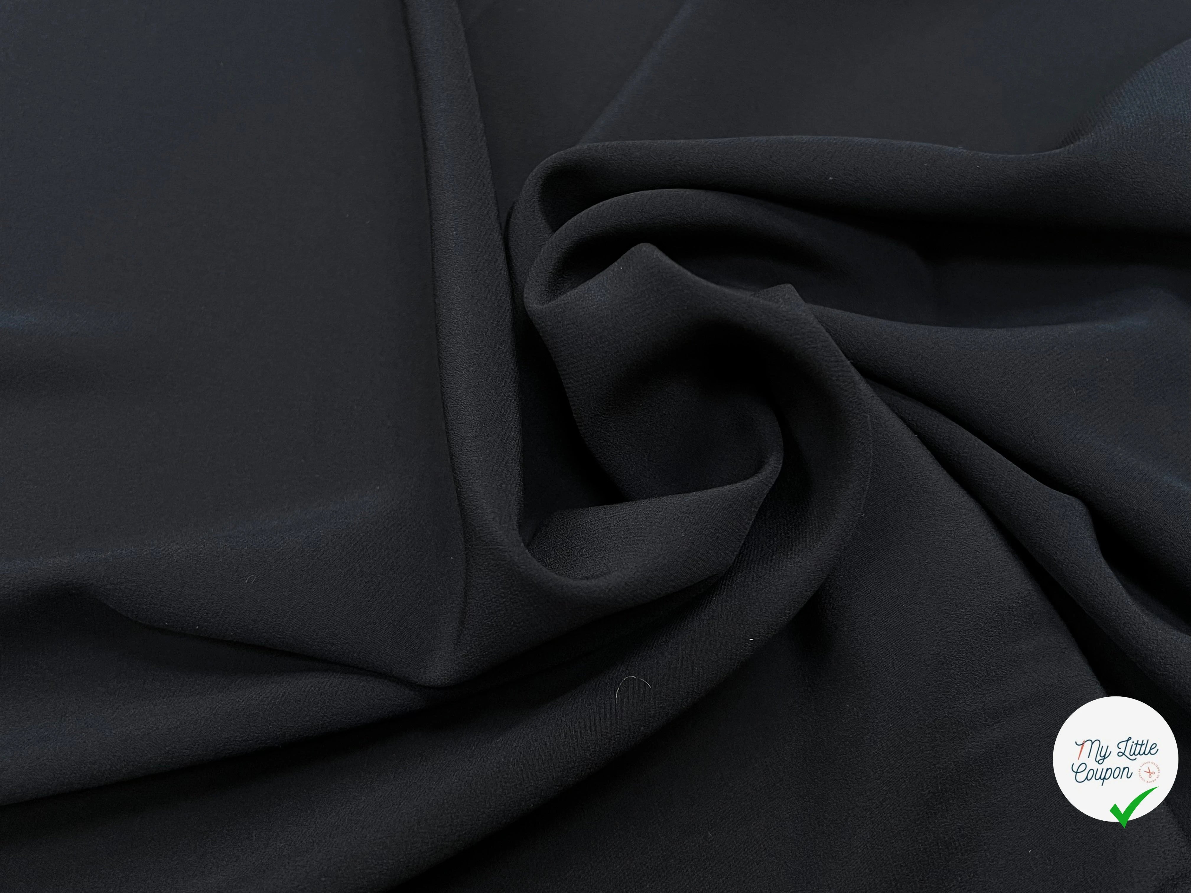 CREPE DE SOIE STRETCH ET FLUIDE NUIT PRESQUE NOIR 91% SOIE 130CM - My Little Coupon