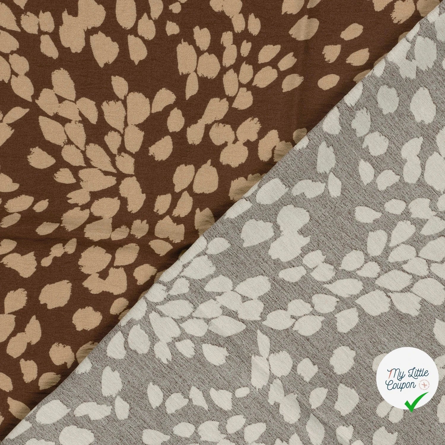 Crêpe de viscose abstrait marron