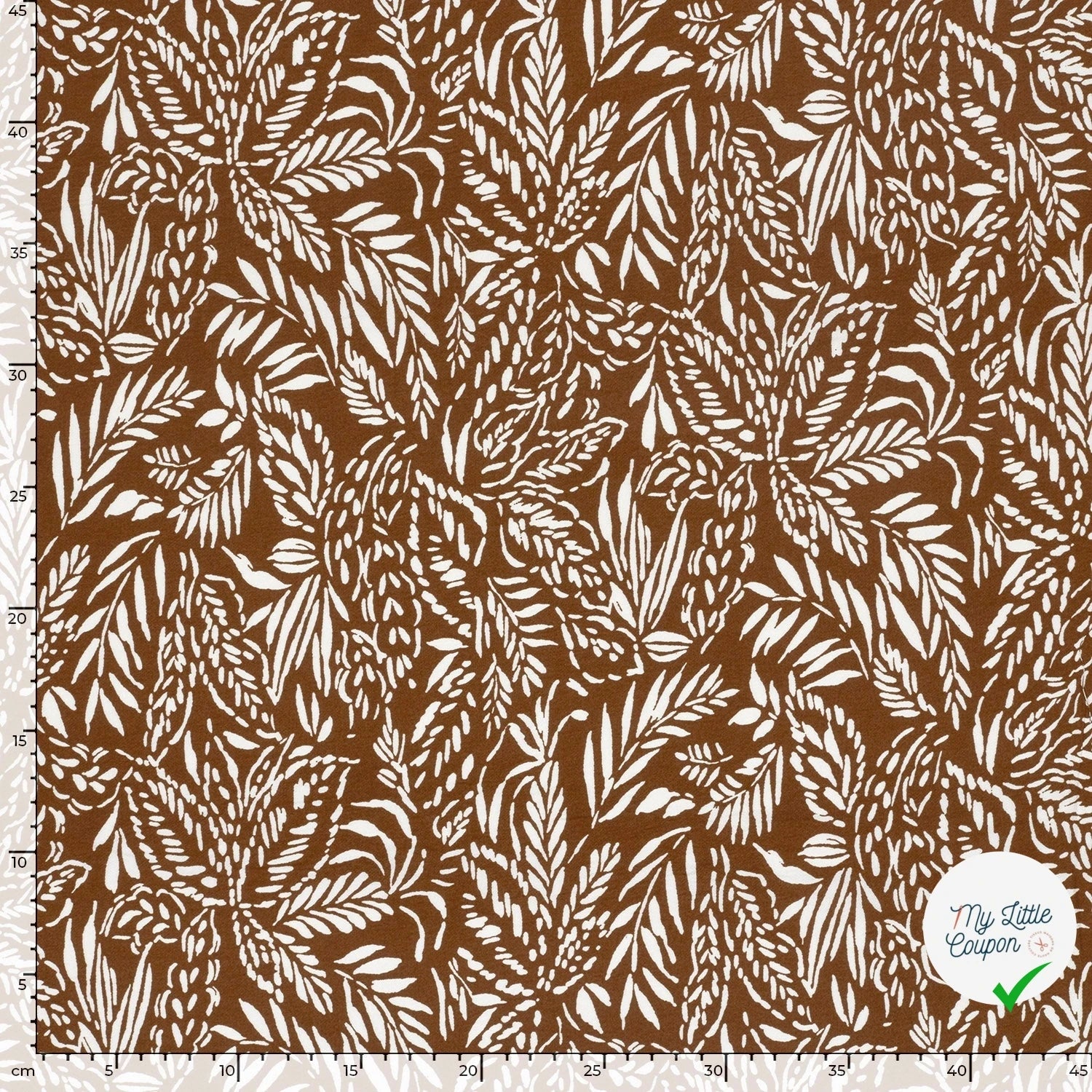 Crêpe de viscose feuilles marron