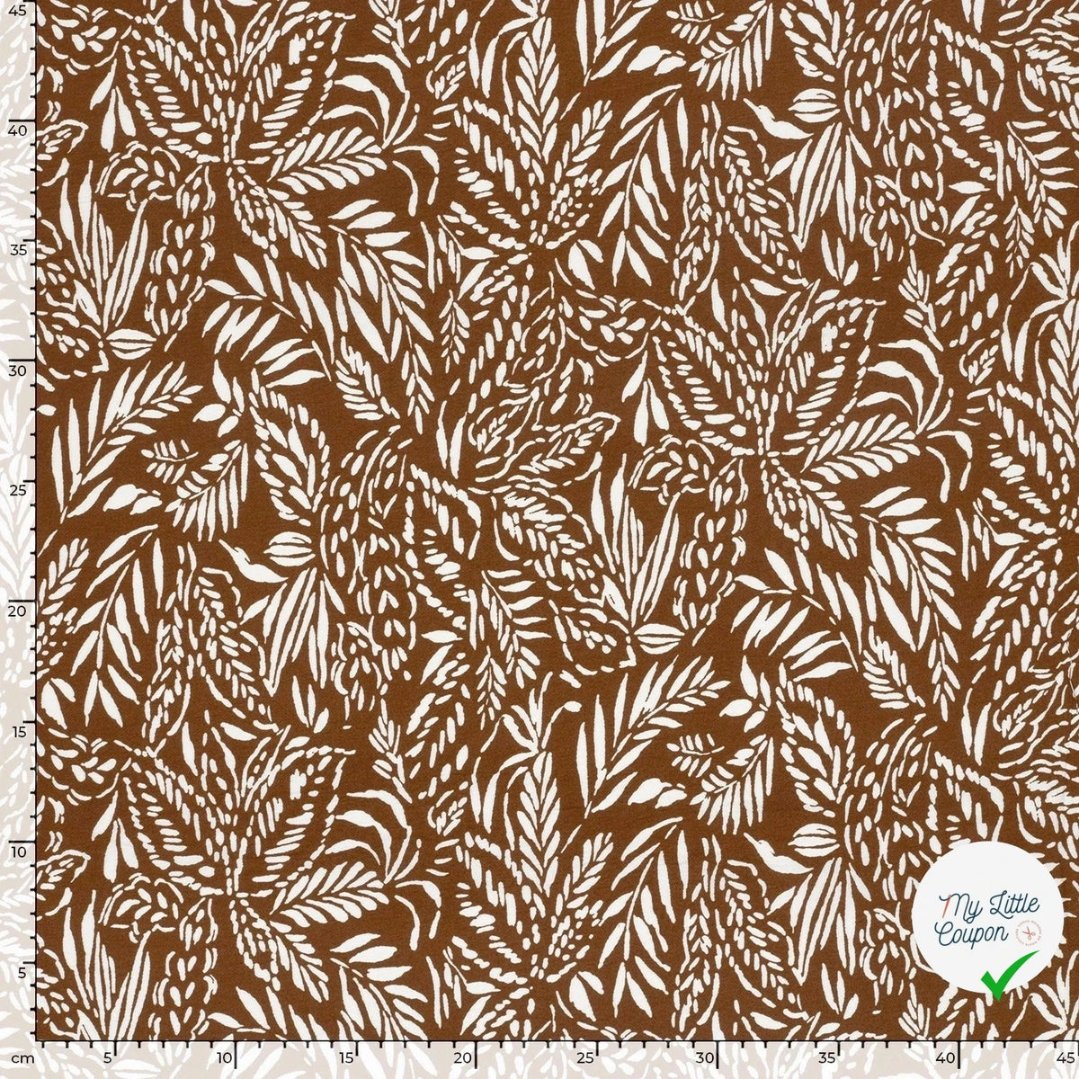 Crêpe de viscose feuilles marron