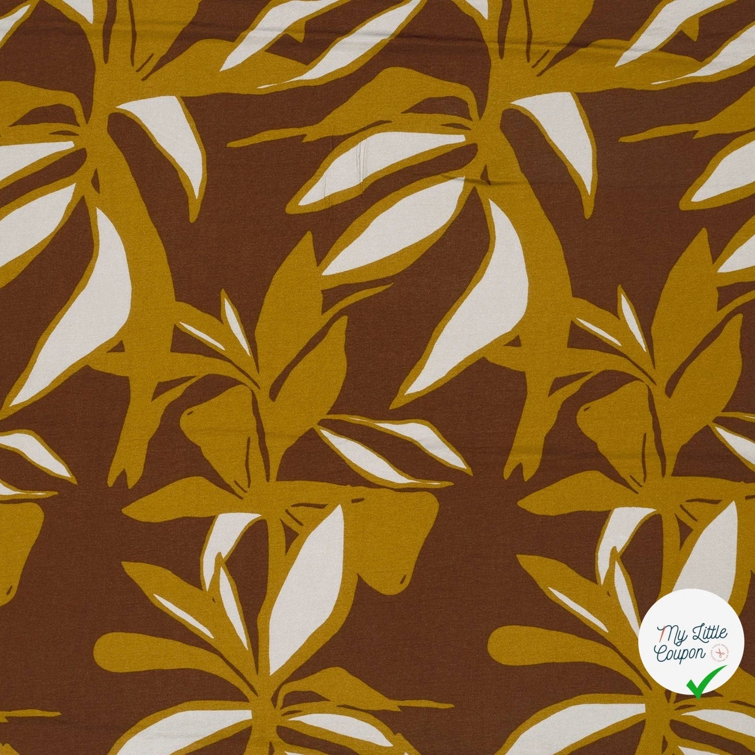 Crêpe de viscose fleurs marron