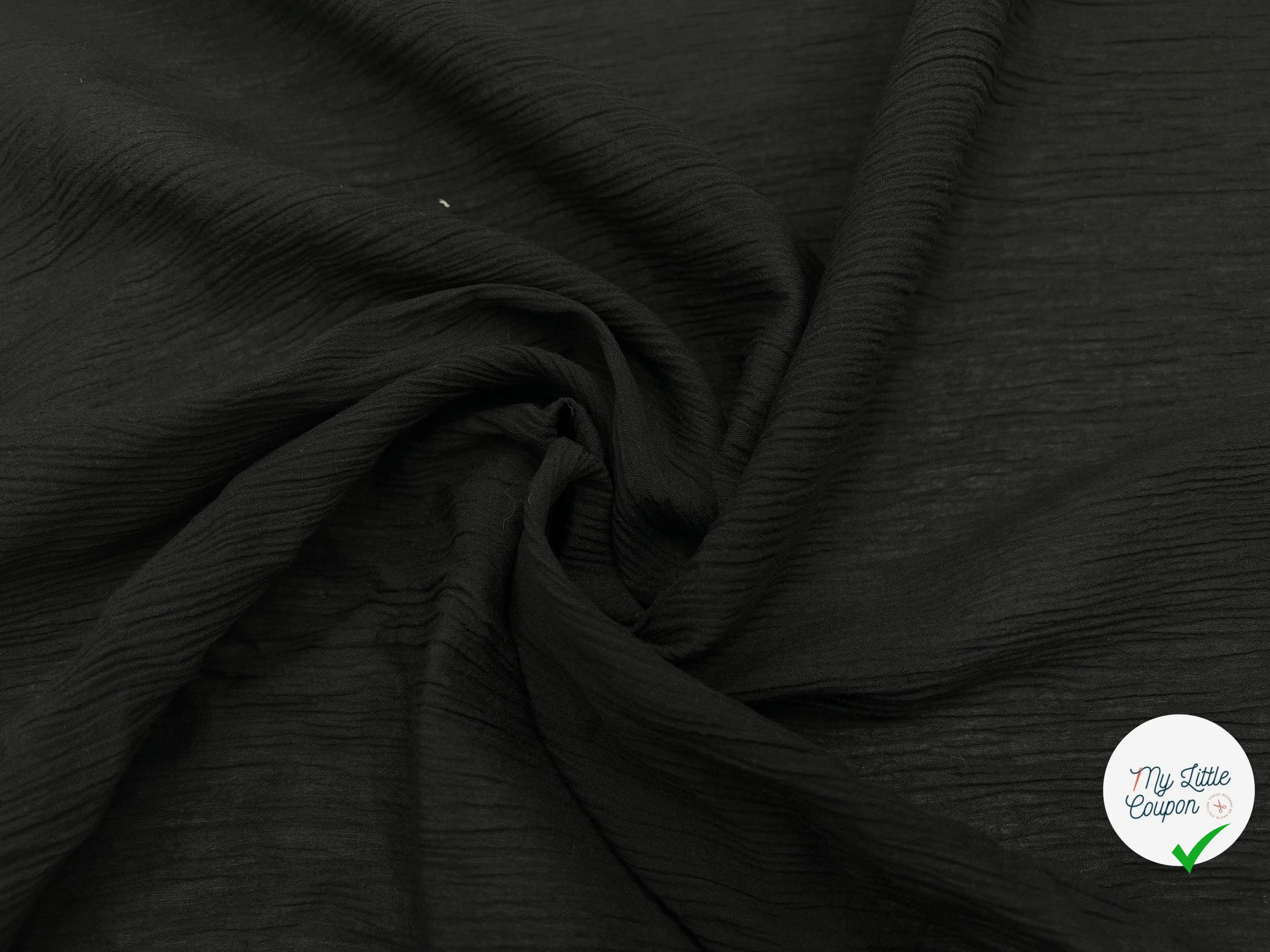 CRÊPE DE VISCOSE MATE NOIRE - My Little Coupon - tissu - coudre