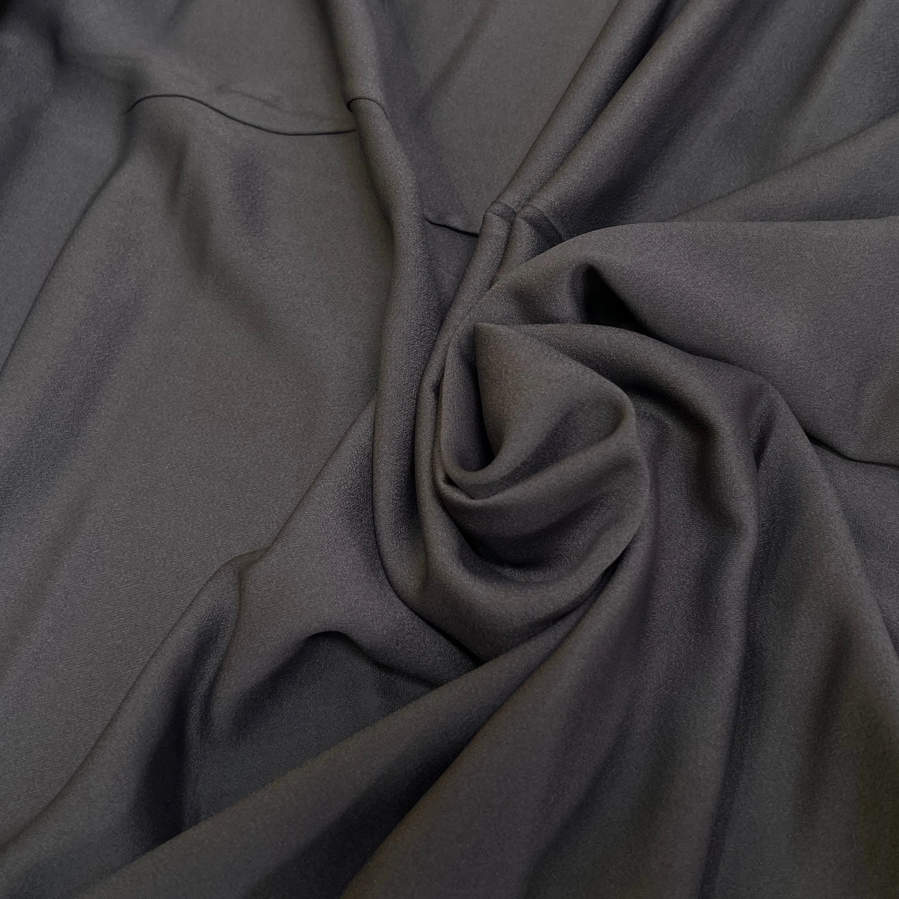 CREPE ENVERS SATIN ACETATE VISCOSE BLACK COFFEE PRESQUE MAT TOMBÉ SUBLIME - My Little Coupon