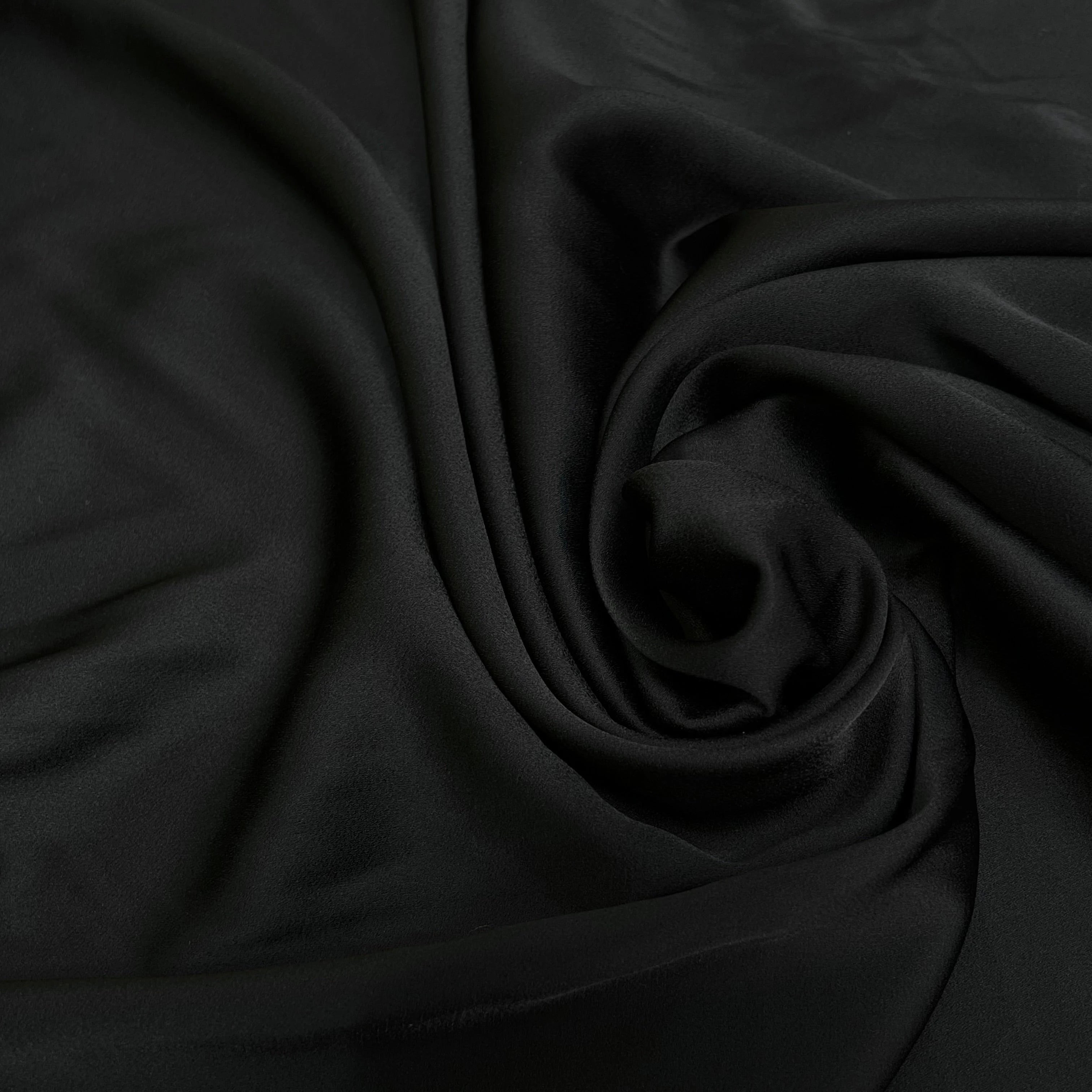CREPE ENVERS SATIN ACETATE VISCOSE TOMBÉ CHIC NOIR 27% VISCOSE - My Little Coupon