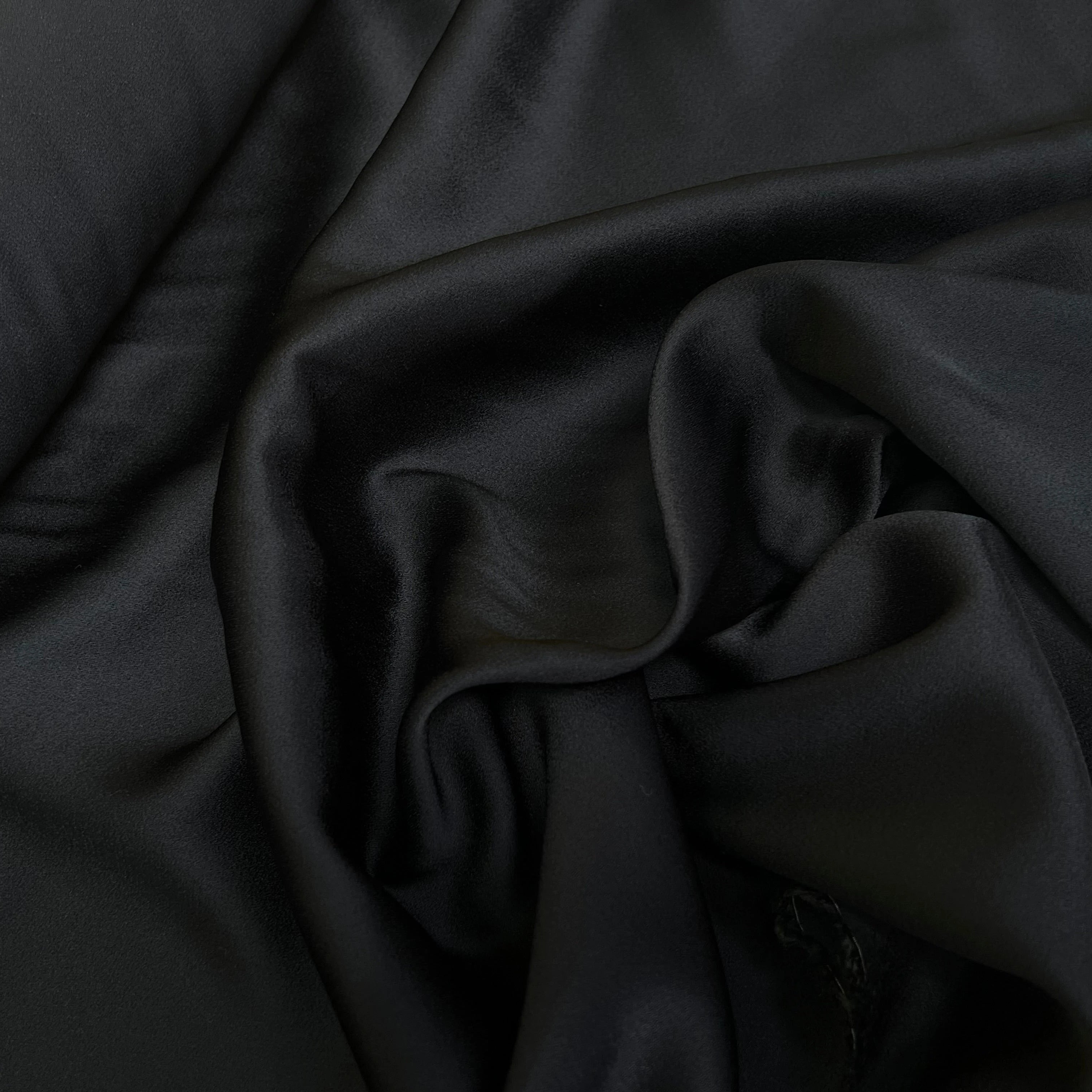 CREPE ENVERS SATIN ACETATE VISCOSE TOMBÉ CHIC NOIR 27% VISCOSE - My Little Coupon