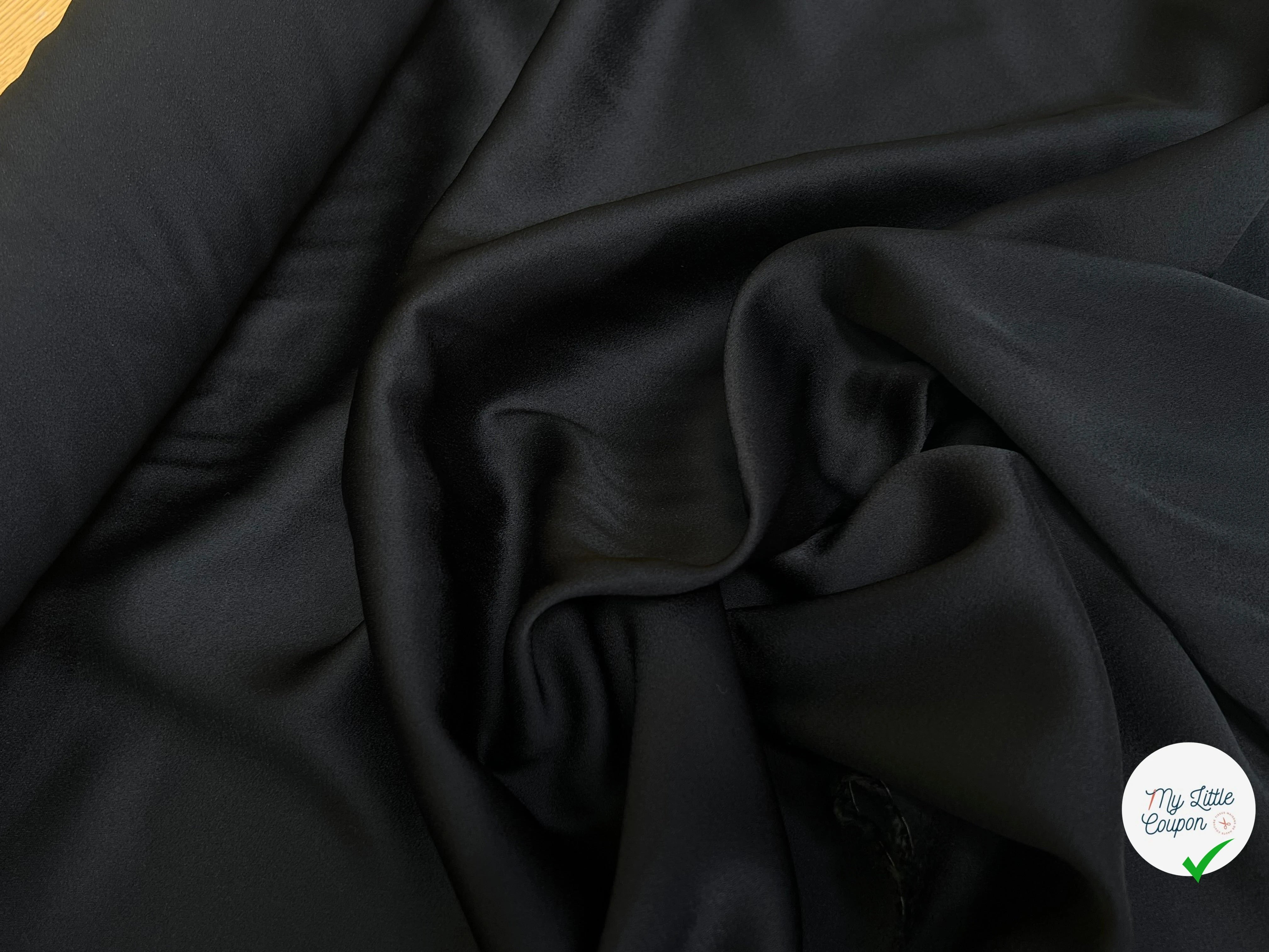 CREPE ENVERS SATIN ACETATE VISCOSE TOMBÉ CHIC NOIR 27% VISCOSE - My Little Coupon