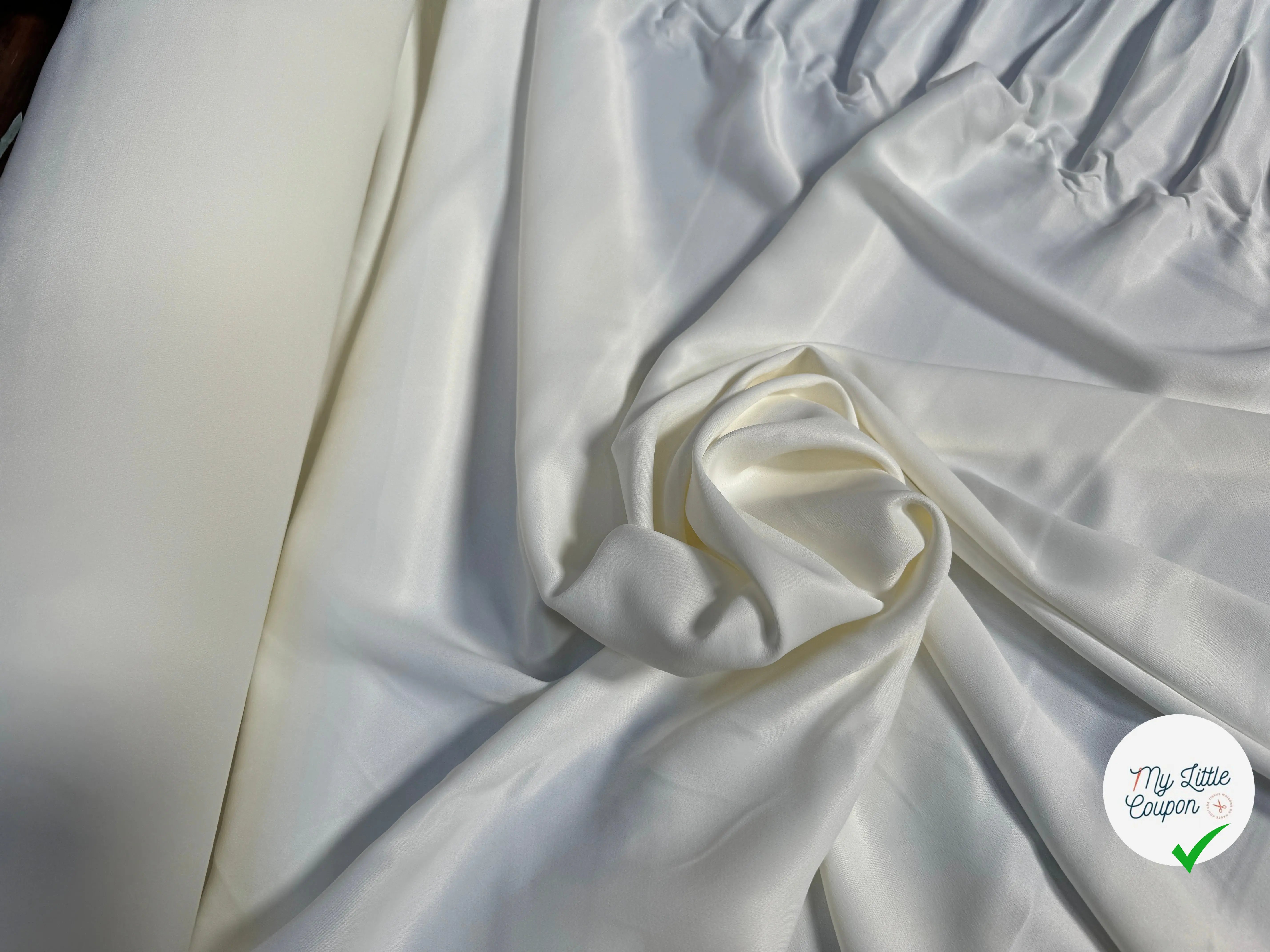 CREPE ENVERS SATIN BLANC VISCOSE ENNOBLISSEMENT FRANCAIS - My Little Coupon