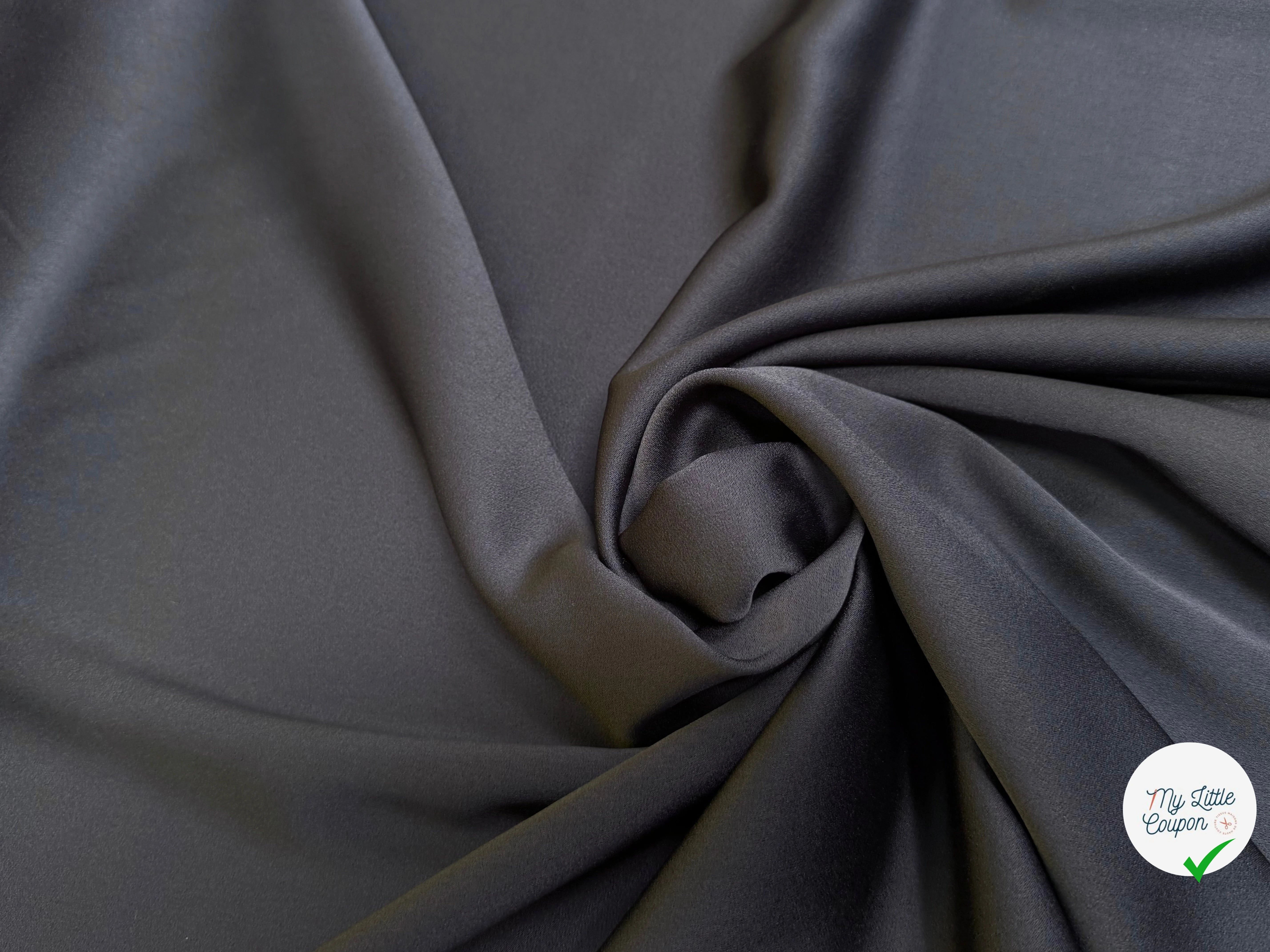 CREPE ENVERS SATIN BLEU MARINE 68% ACETATE - My Little Coupon
