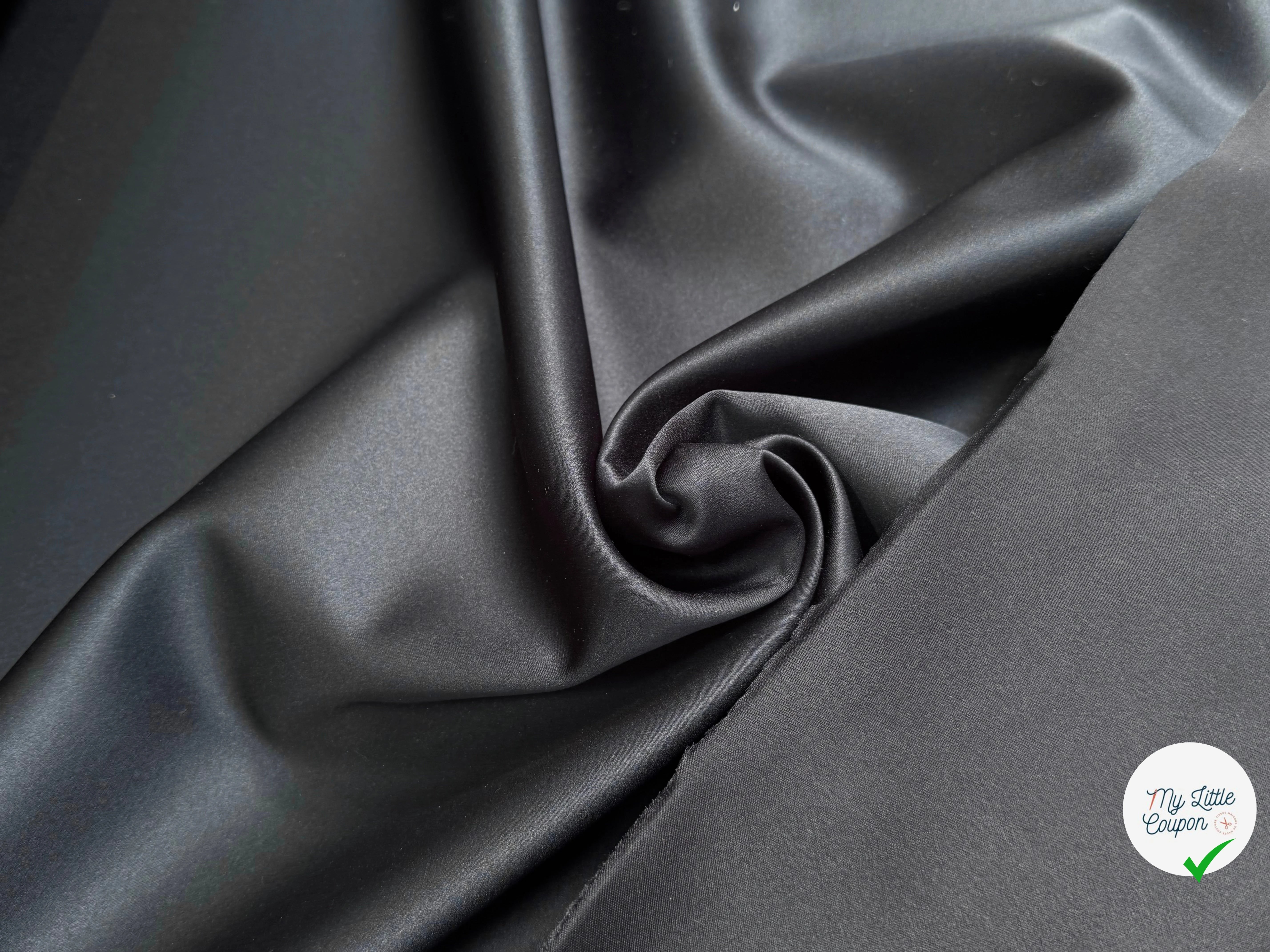 CREPE ENVERS SATIN CONTRECOLLÉ NOIR BELLE TENUE - My Little Coupon