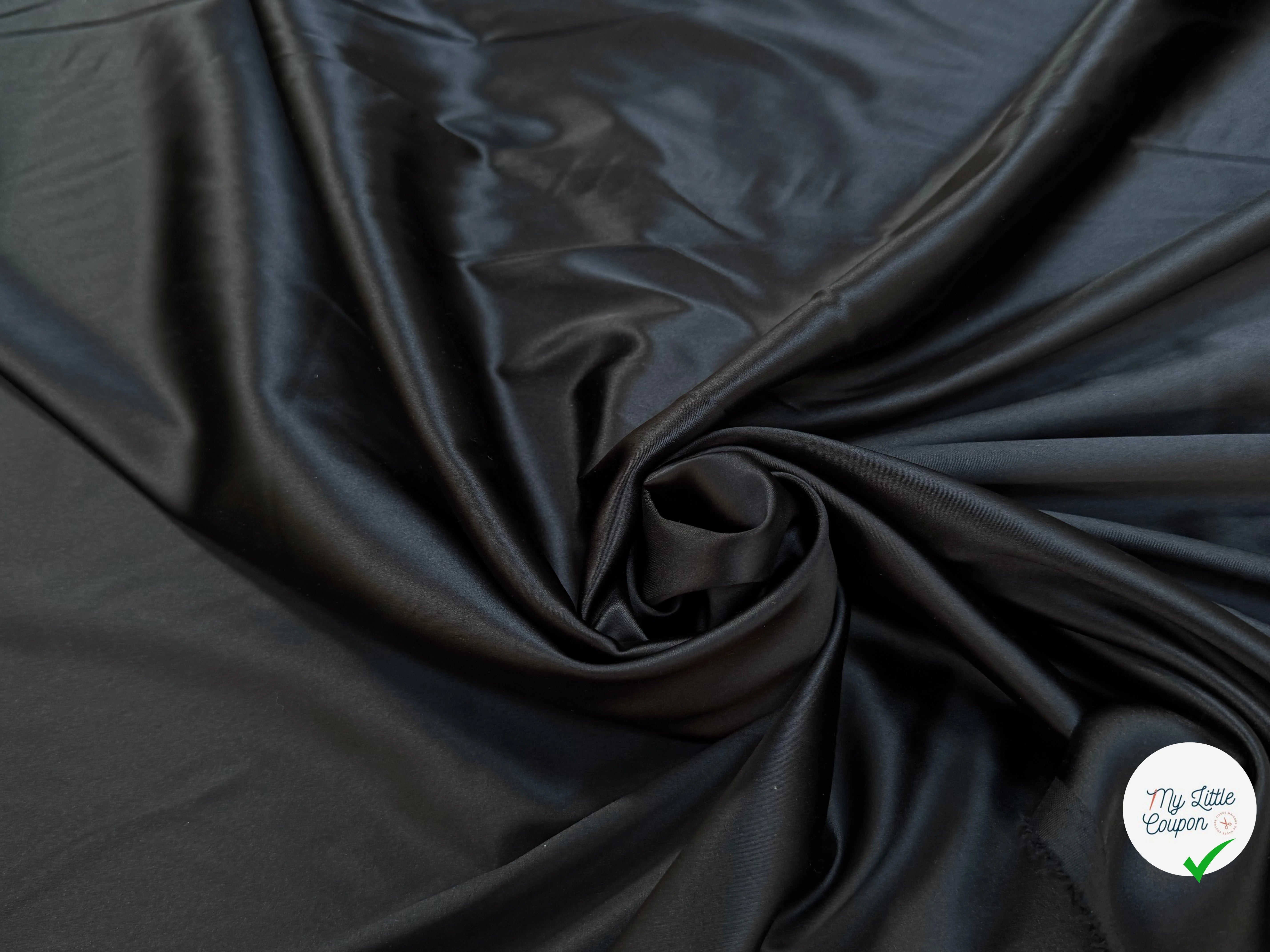 CREPE ENVERS SATIN FLUIDE NOIR 32% ACETATE - My Little Coupon