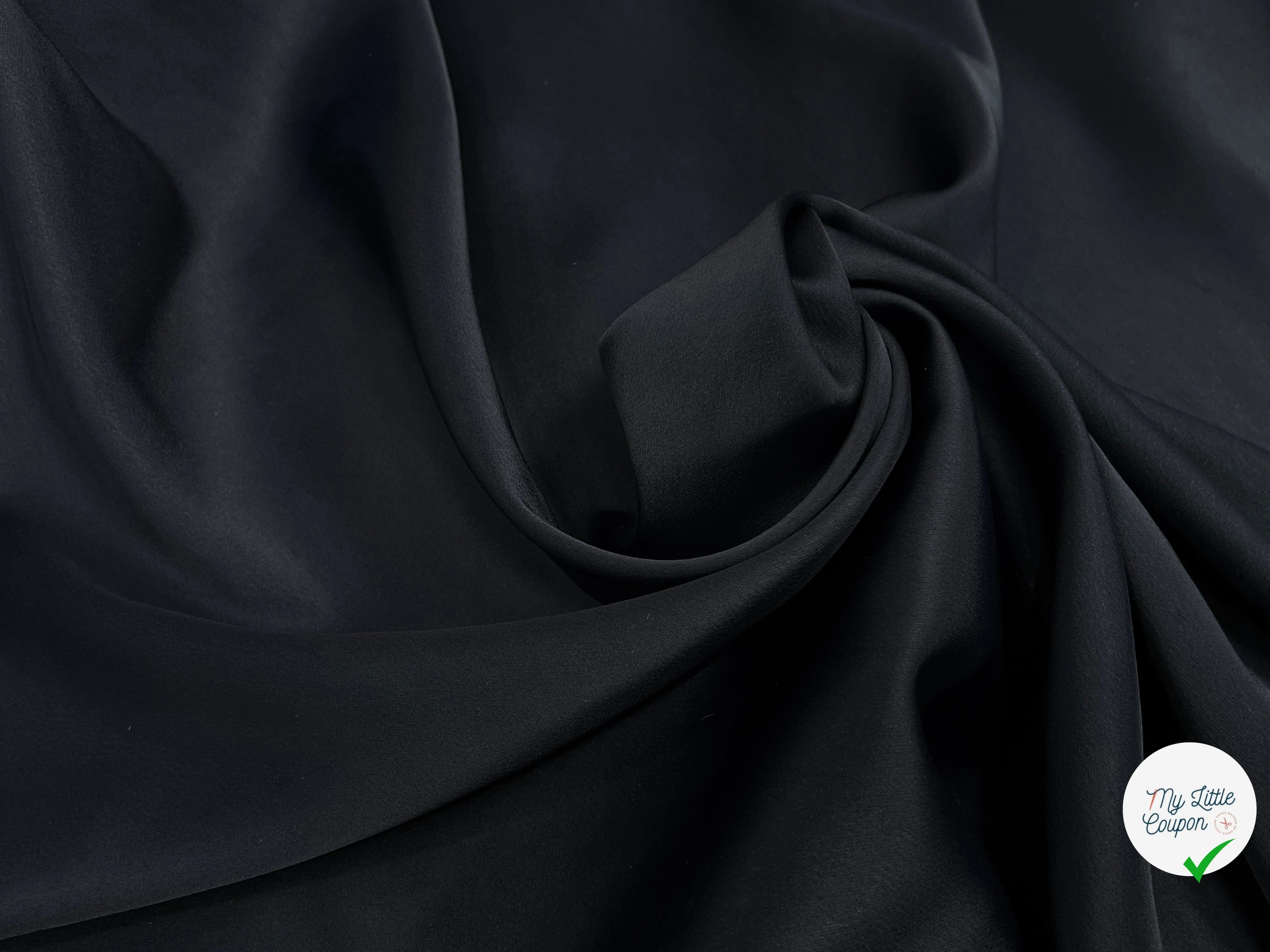 CREPE ENVERS SATIN LOURD NUIT ACETATE VISCOSE STRETCH - My Little Coupon