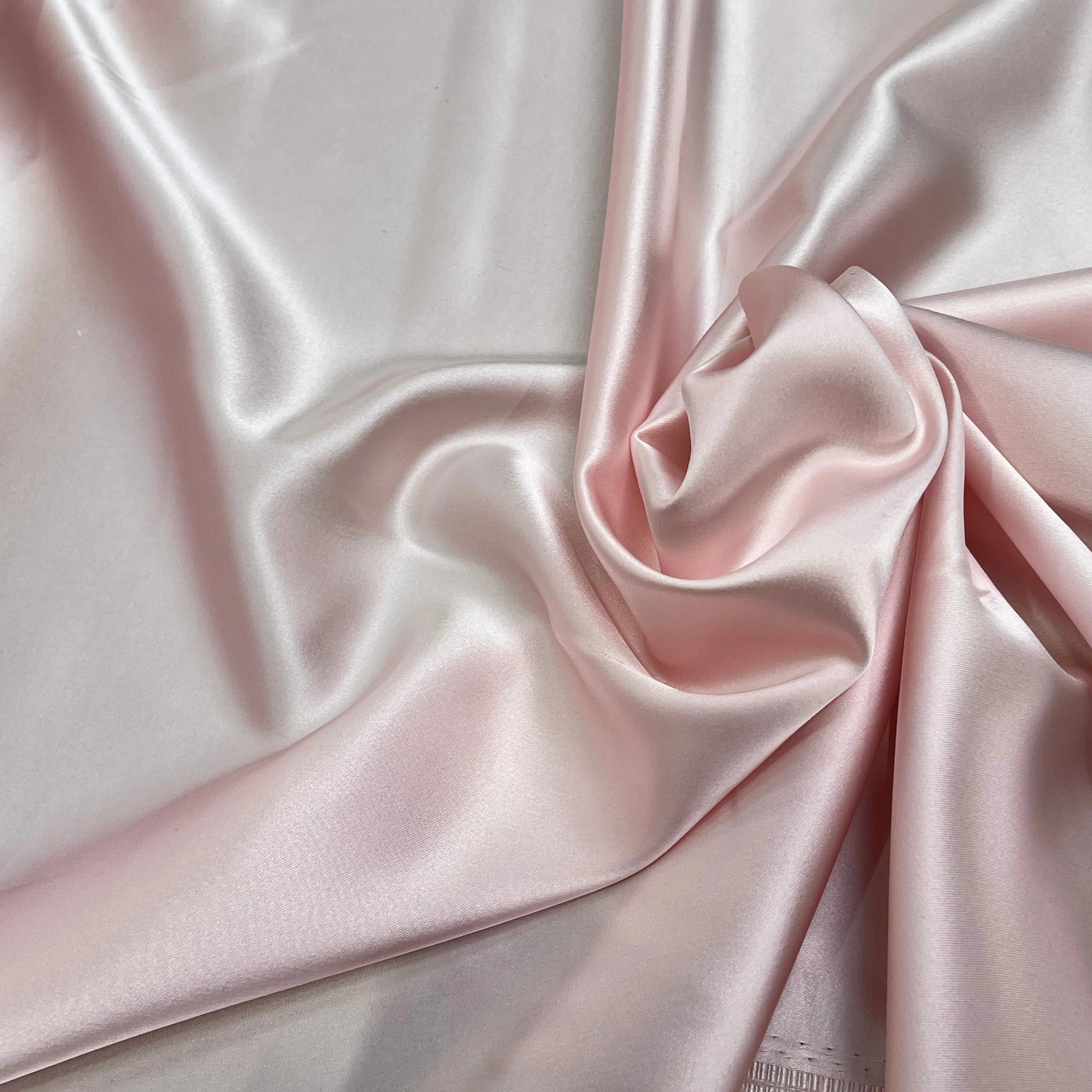 CREPE ENVERS SATIN LOURD ROSE PALE STRETCH - My Little Coupon