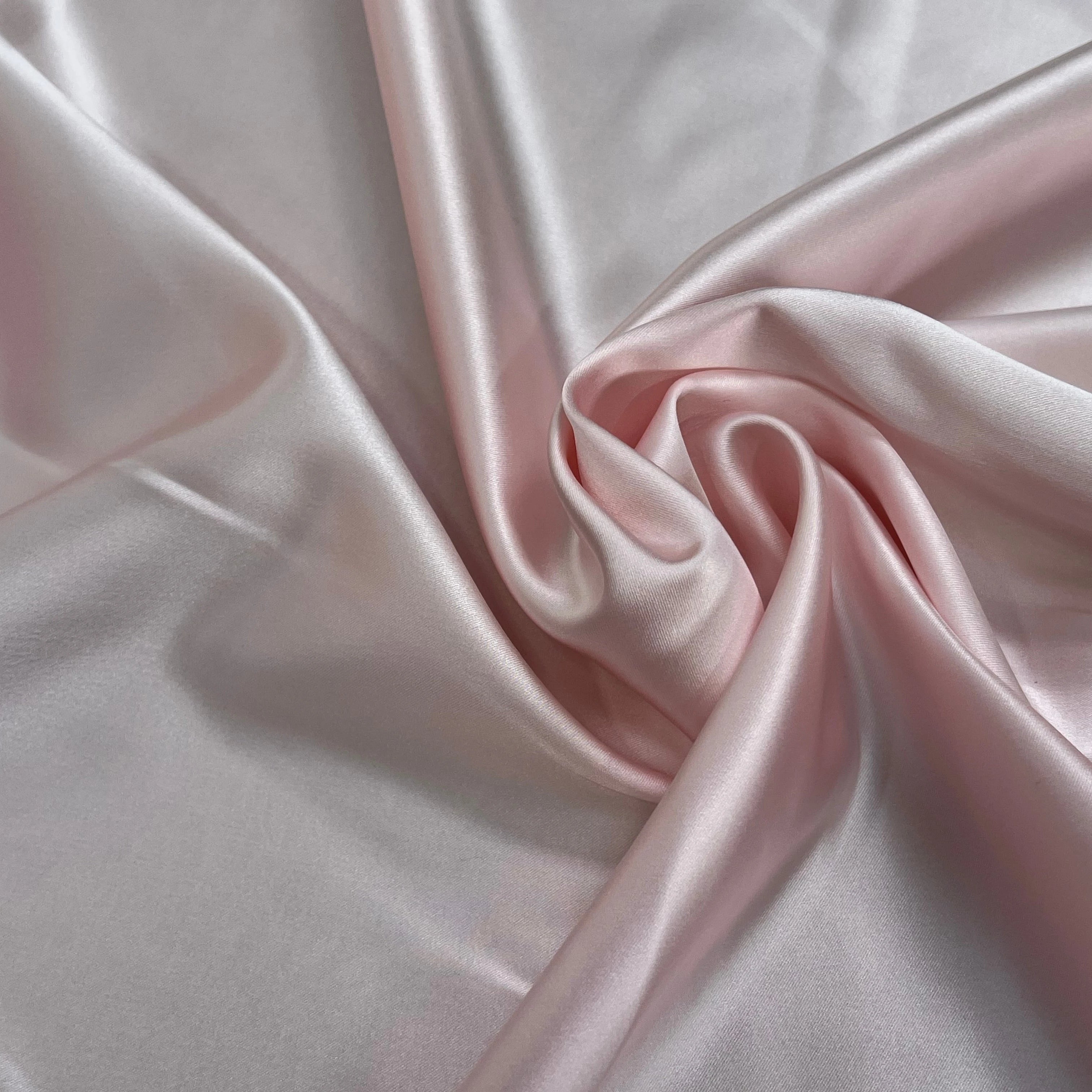 CREPE ENVERS SATIN LOURD ROSE PALE STRETCH - My Little Coupon