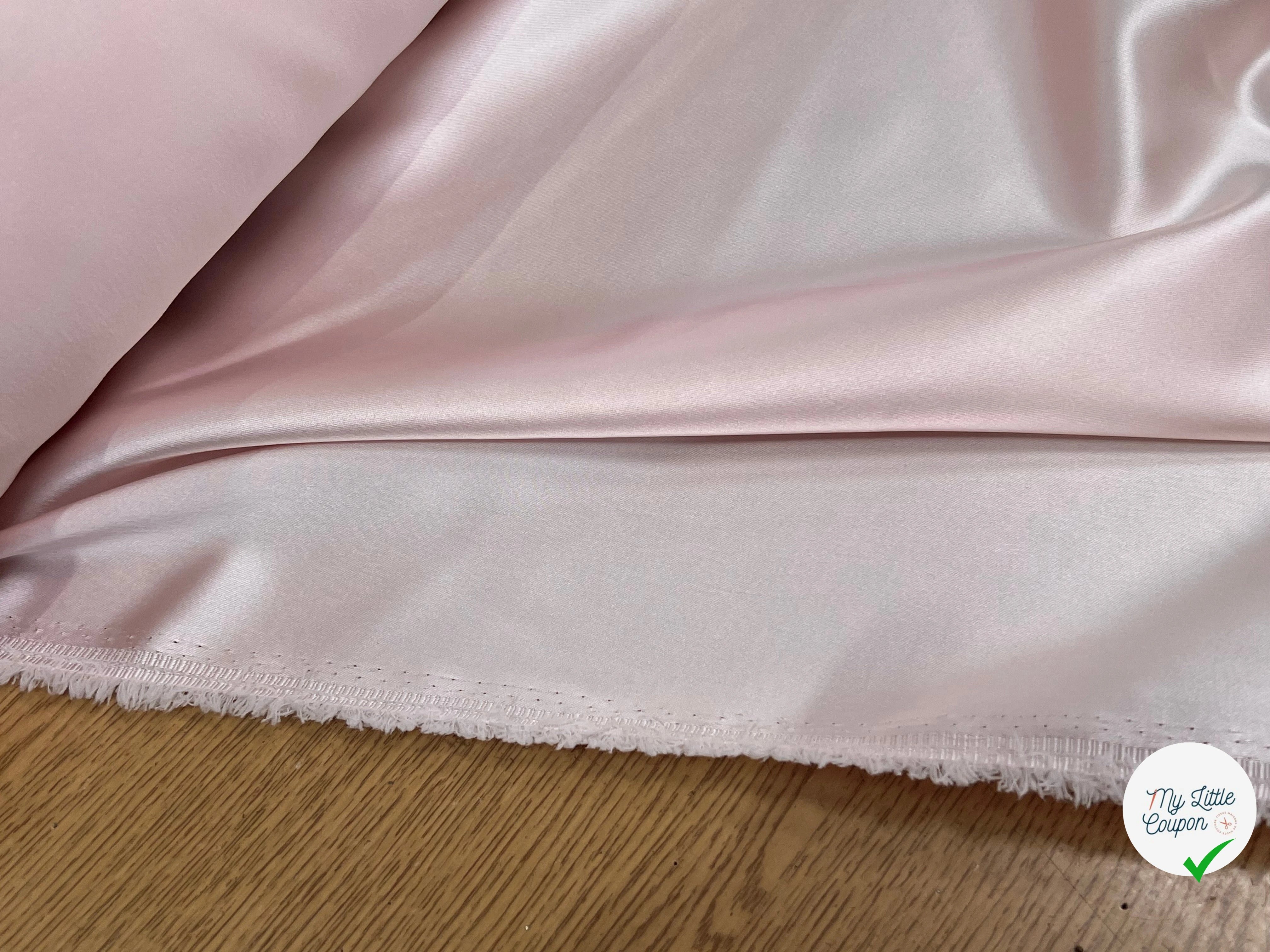 CREPE ENVERS SATIN LOURD ROSE PALE STRETCH - My Little Coupon