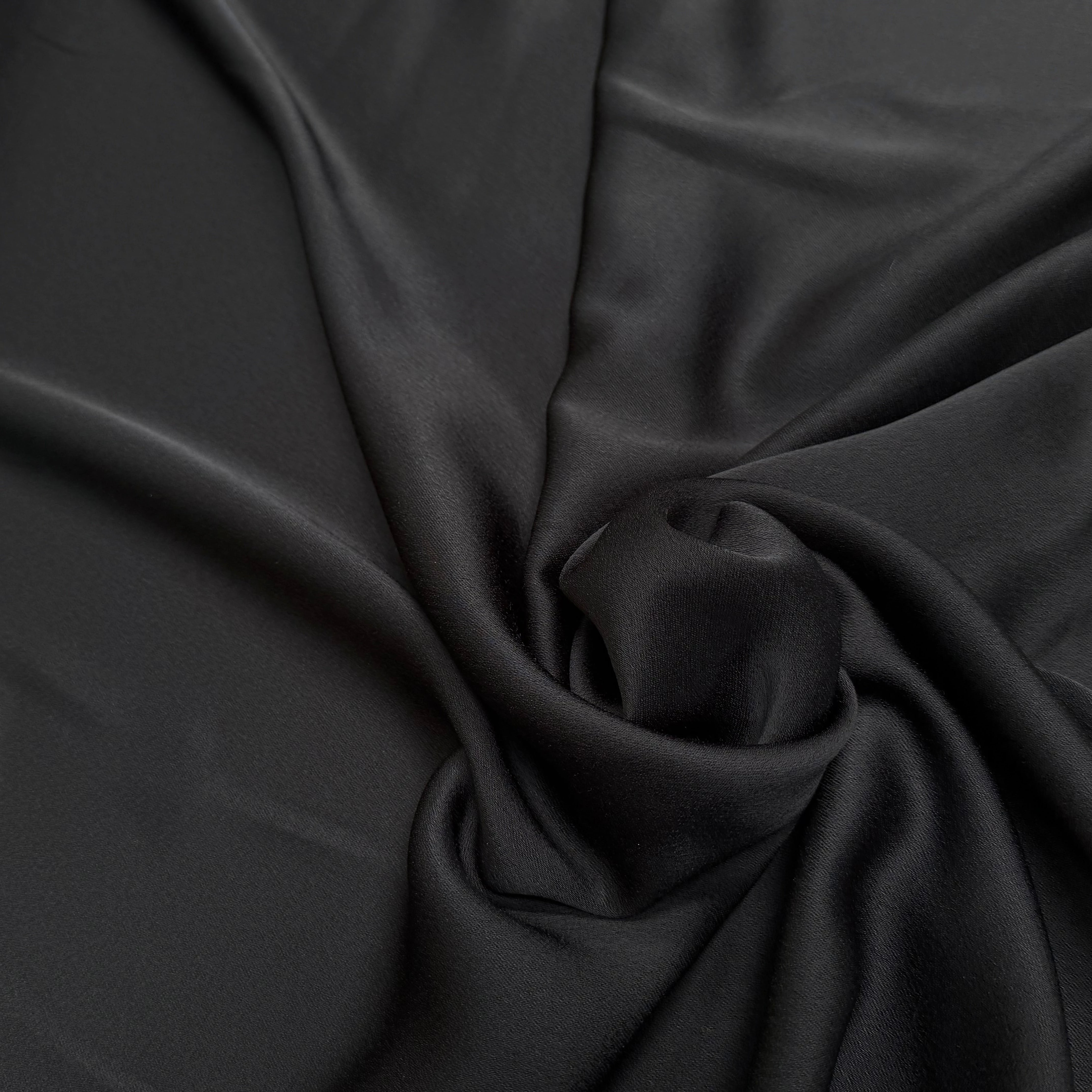 CREPE ENVERS SATIN LOURD TRÈS BEAU TOMBÉ NOIR 390 - My Little Coupon