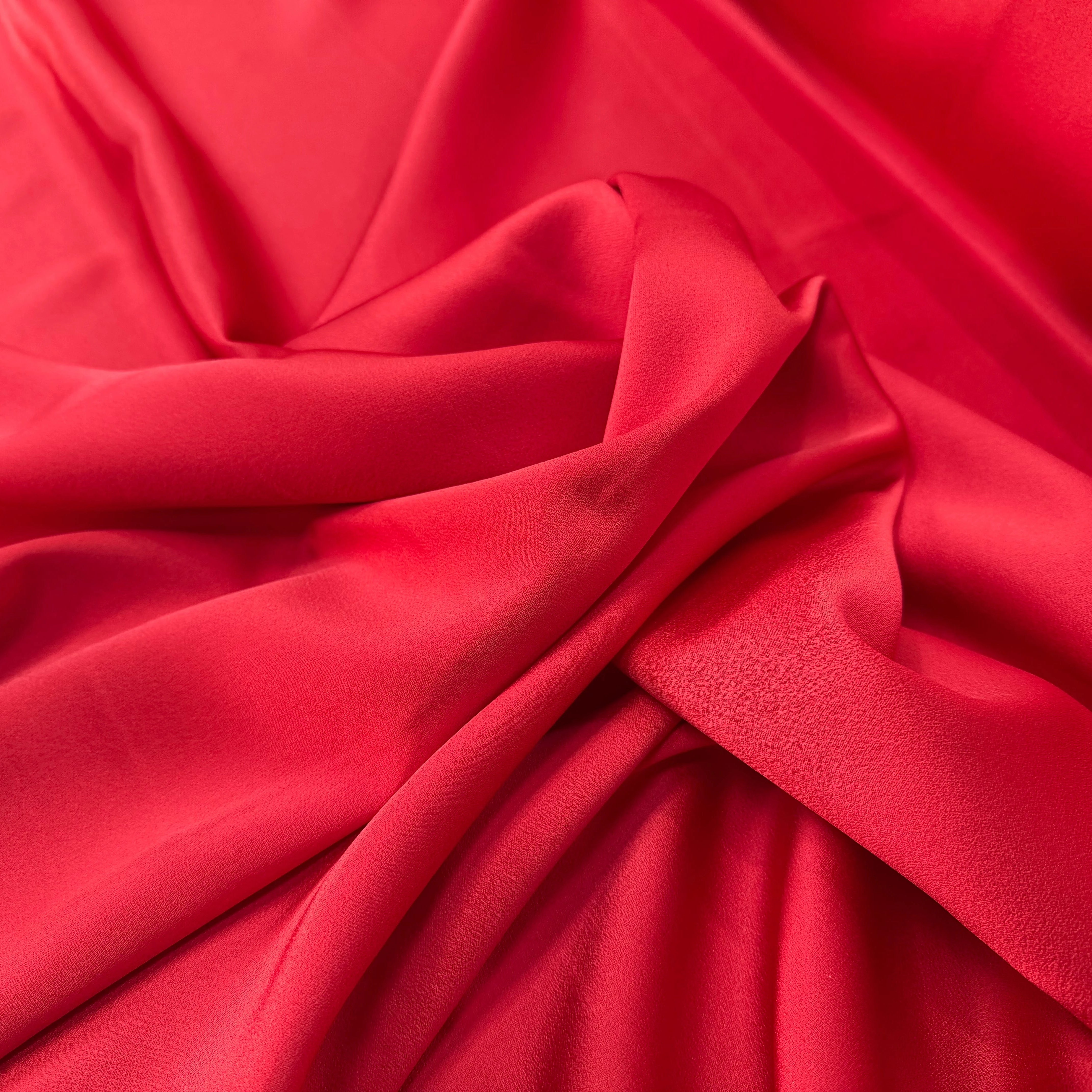 CREPE ENVERS SATIN MAT ROUGE ORANGE QUALITÉ HAUTE COUTURE - My Little Coupon