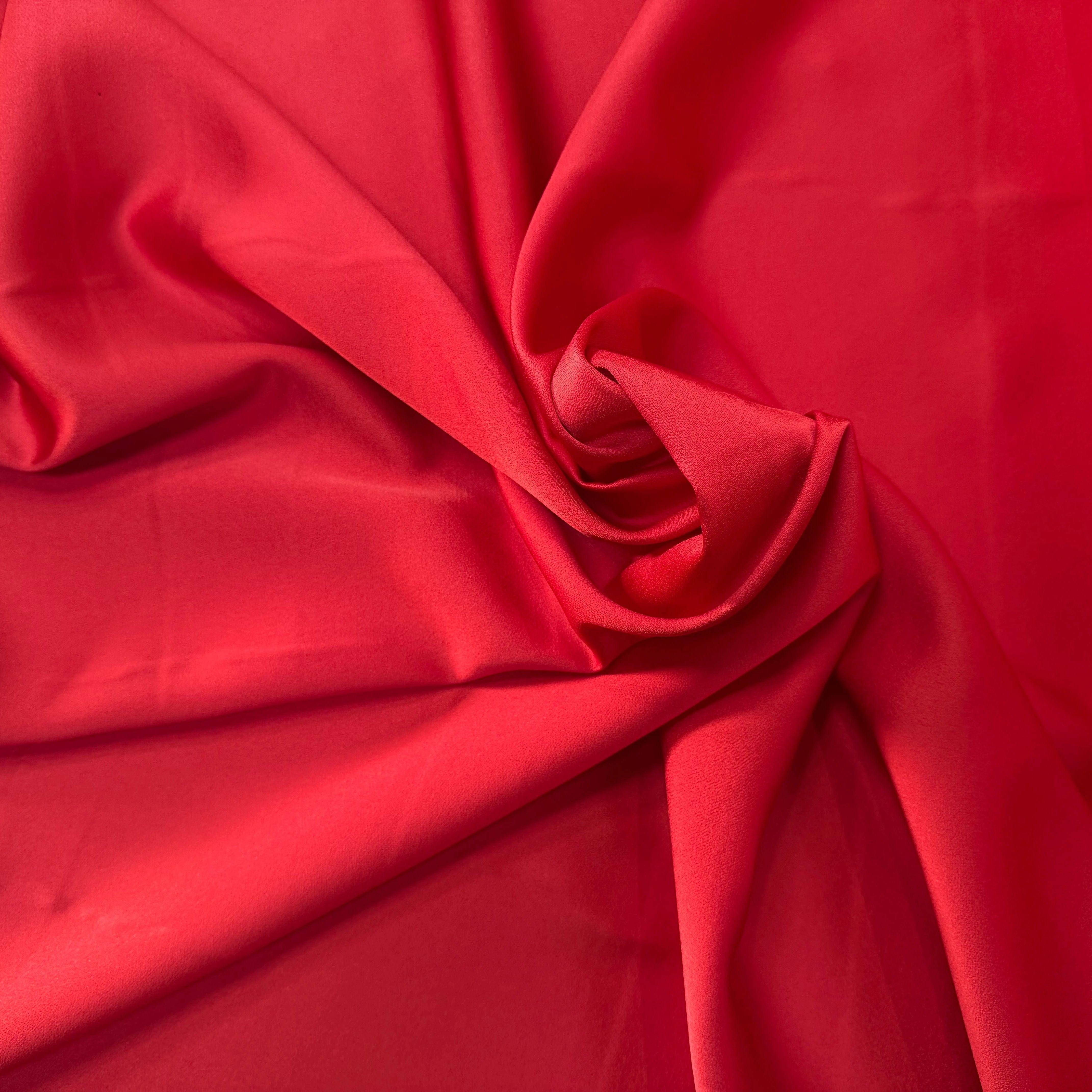 CREPE ENVERS SATIN MAT ROUGE ORANGE QUALITÉ HAUTE COUTURE - My Little Coupon