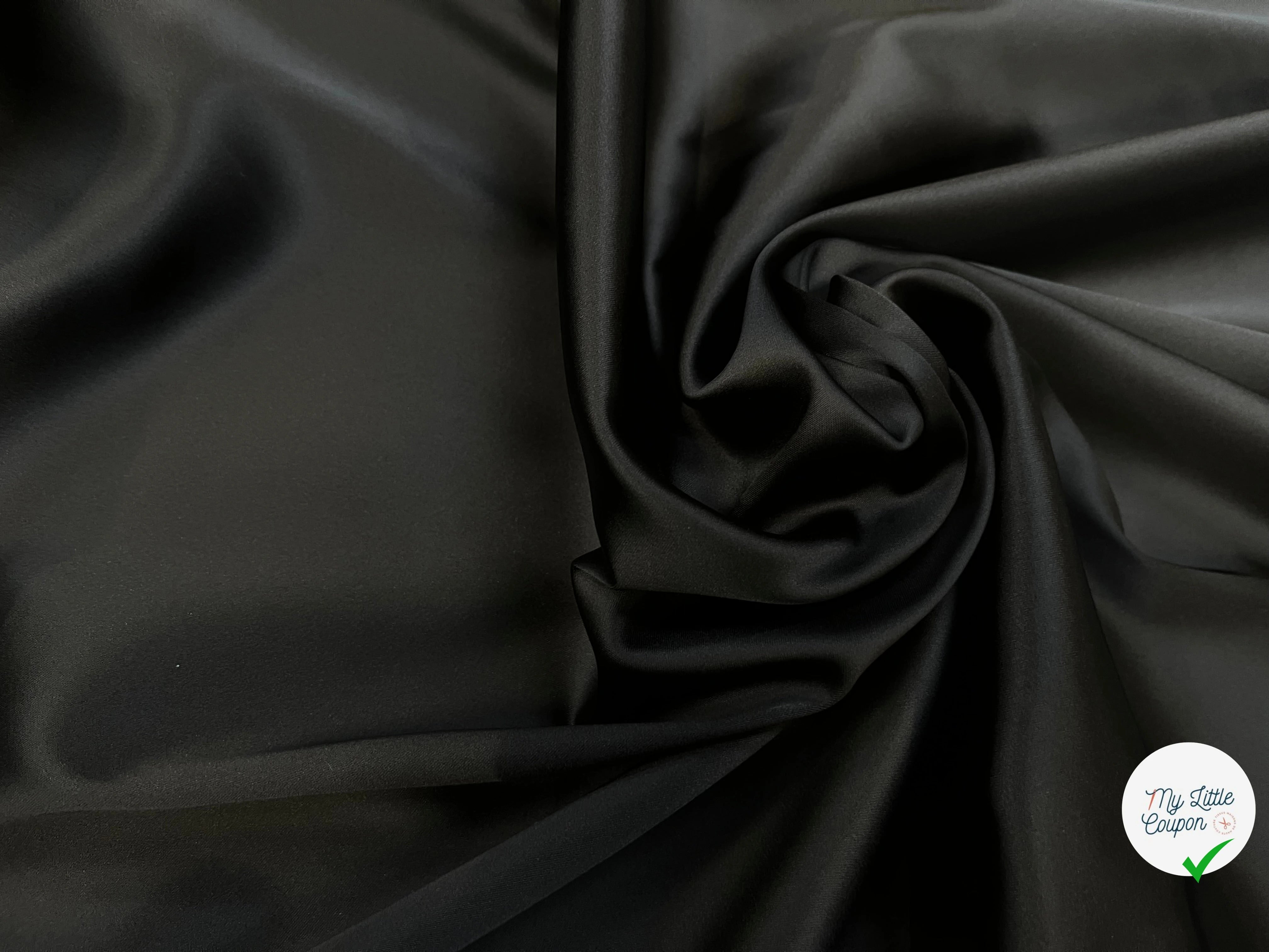 CRÈPE ENVERS SATIN NOIR 135CM JAPAN - My Little Coupon