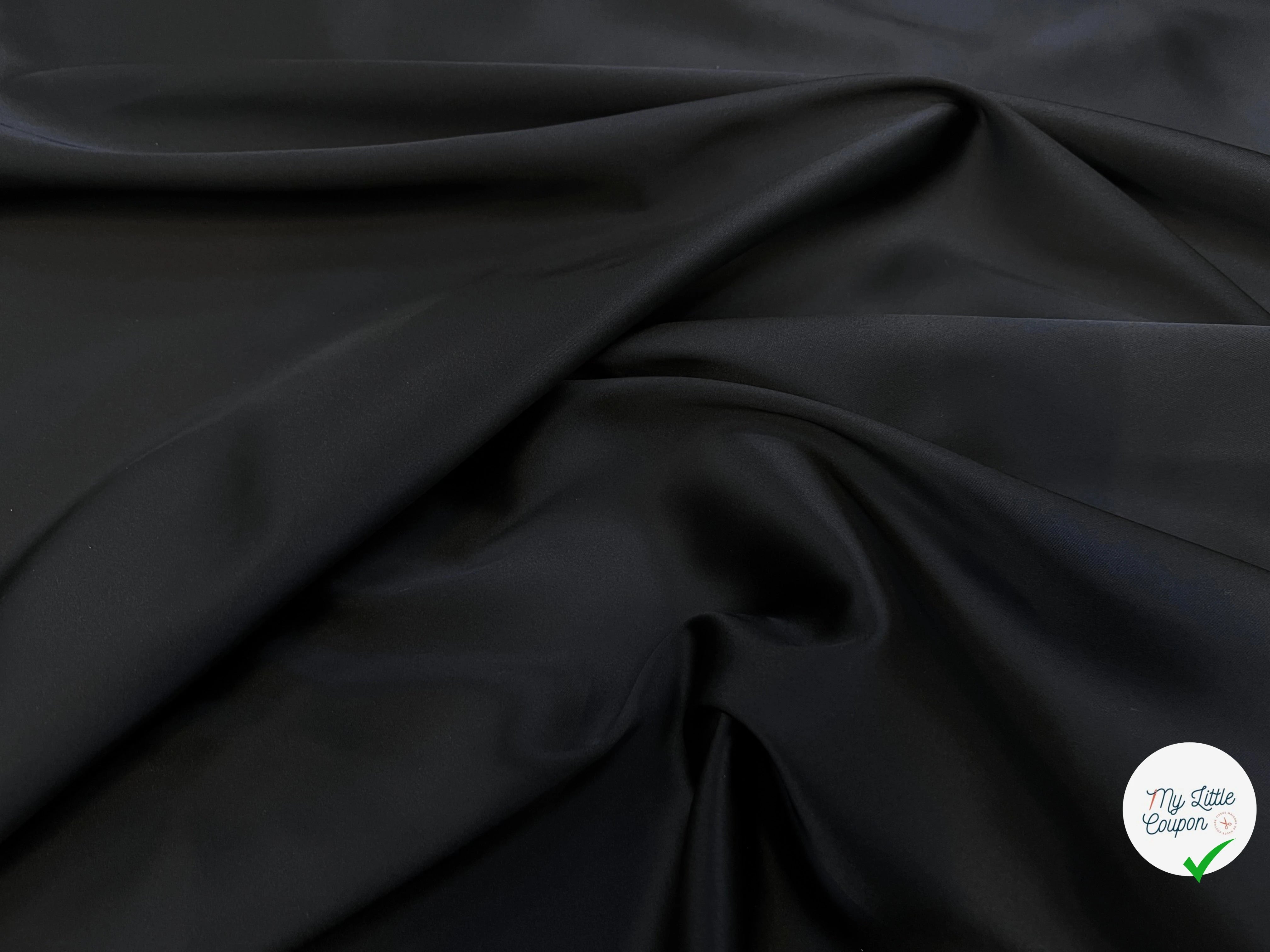 CRÈPE ENVERS SATIN NOIR 135CM JAPAN - My Little Coupon