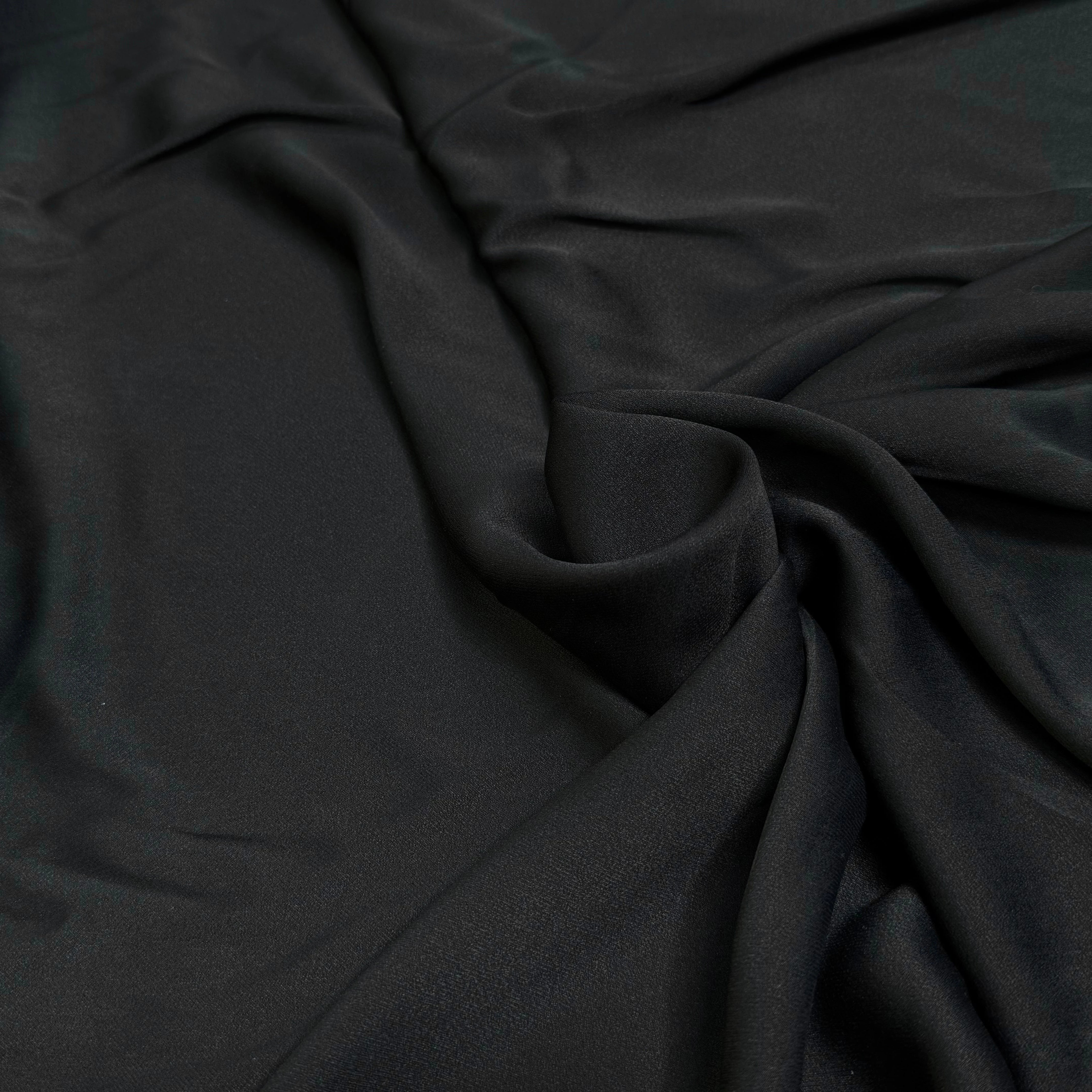 CREPE ENVERS SATIN POLIVISCOSE NOIR BEAU TOMBÉ - My Little Coupon