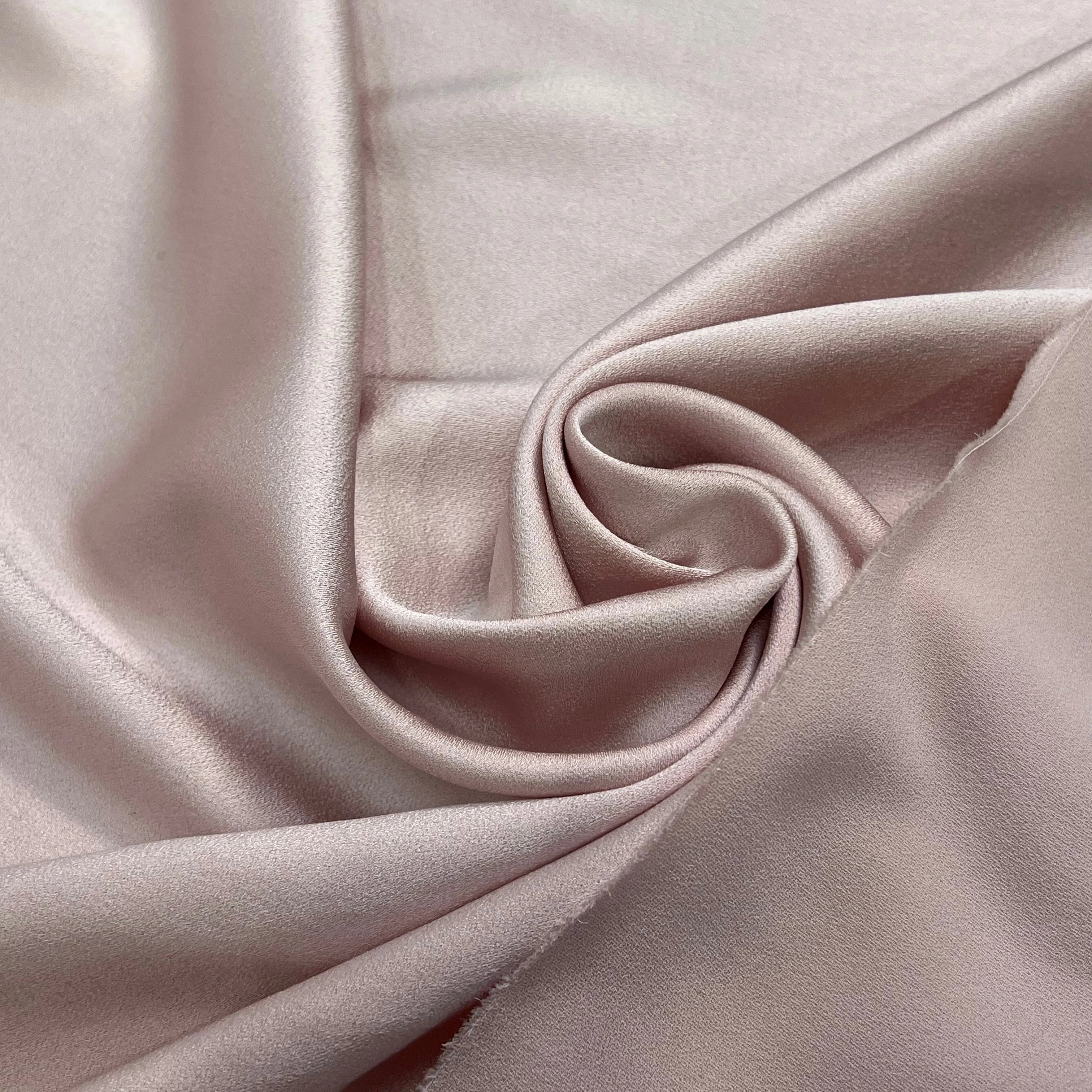 CREPE ENVERS SATIN ROSE PALE VISCOSE ET ACETATE - My Little Coupon