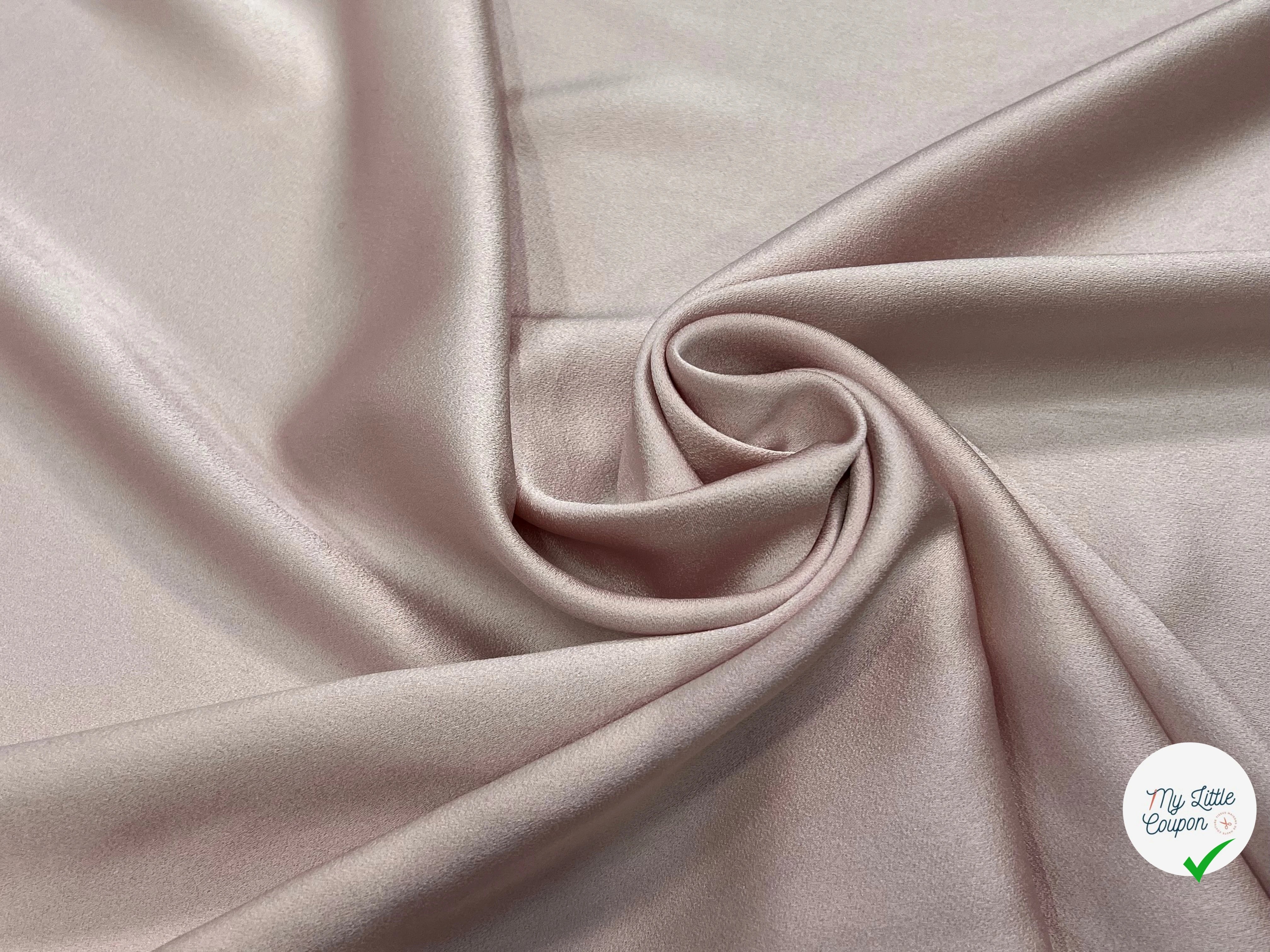 CREPE ENVERS SATIN ROSE PALE VISCOSE ET ACETATE - My Little Coupon