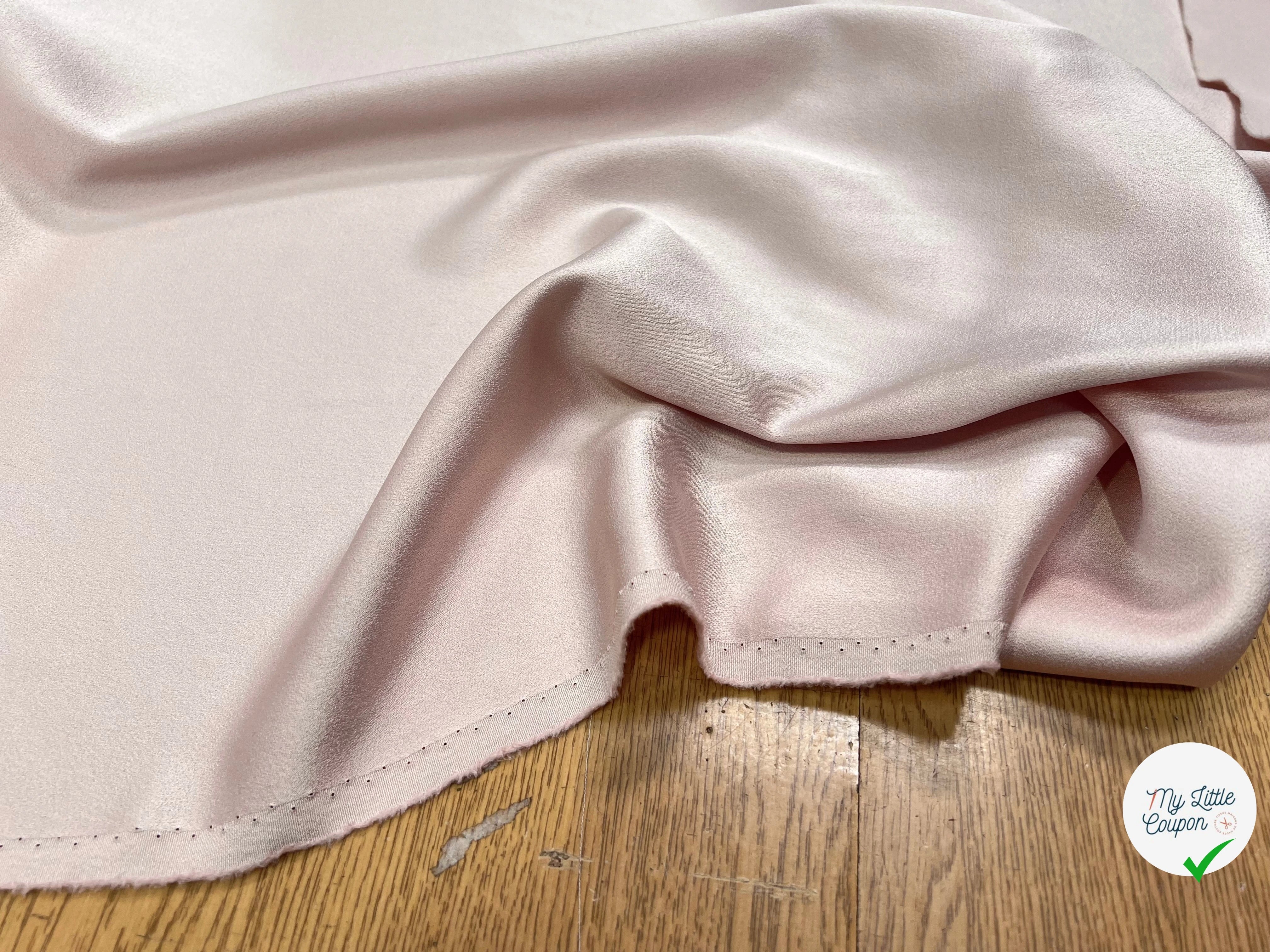 CREPE ENVERS SATIN ROSE PALE VISCOSE ET ACETATE - My Little Coupon