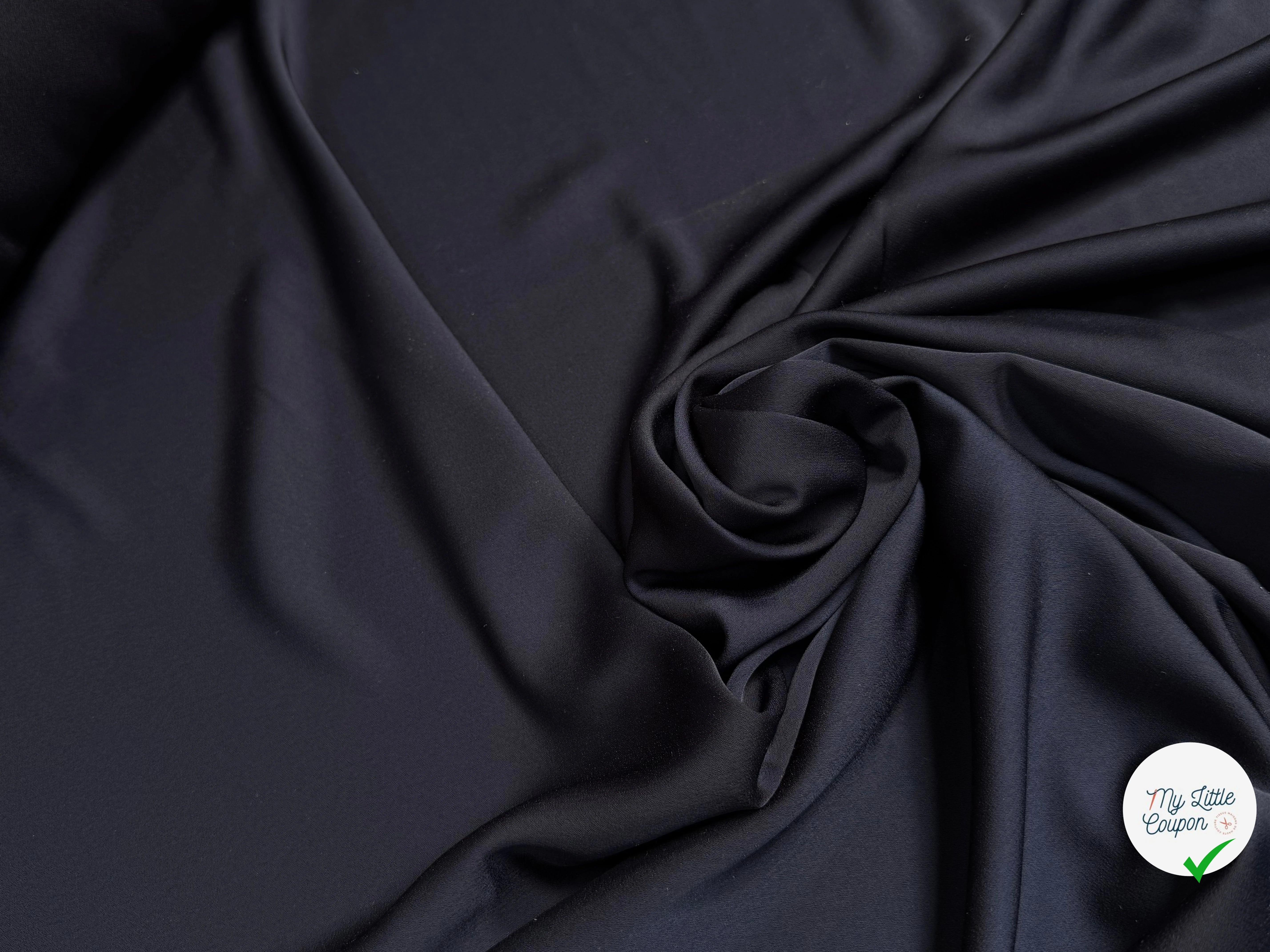 CREPE ENVERS SATIN SUPERBE TOMBÉ MARINE FONCÉ - My Little Coupon