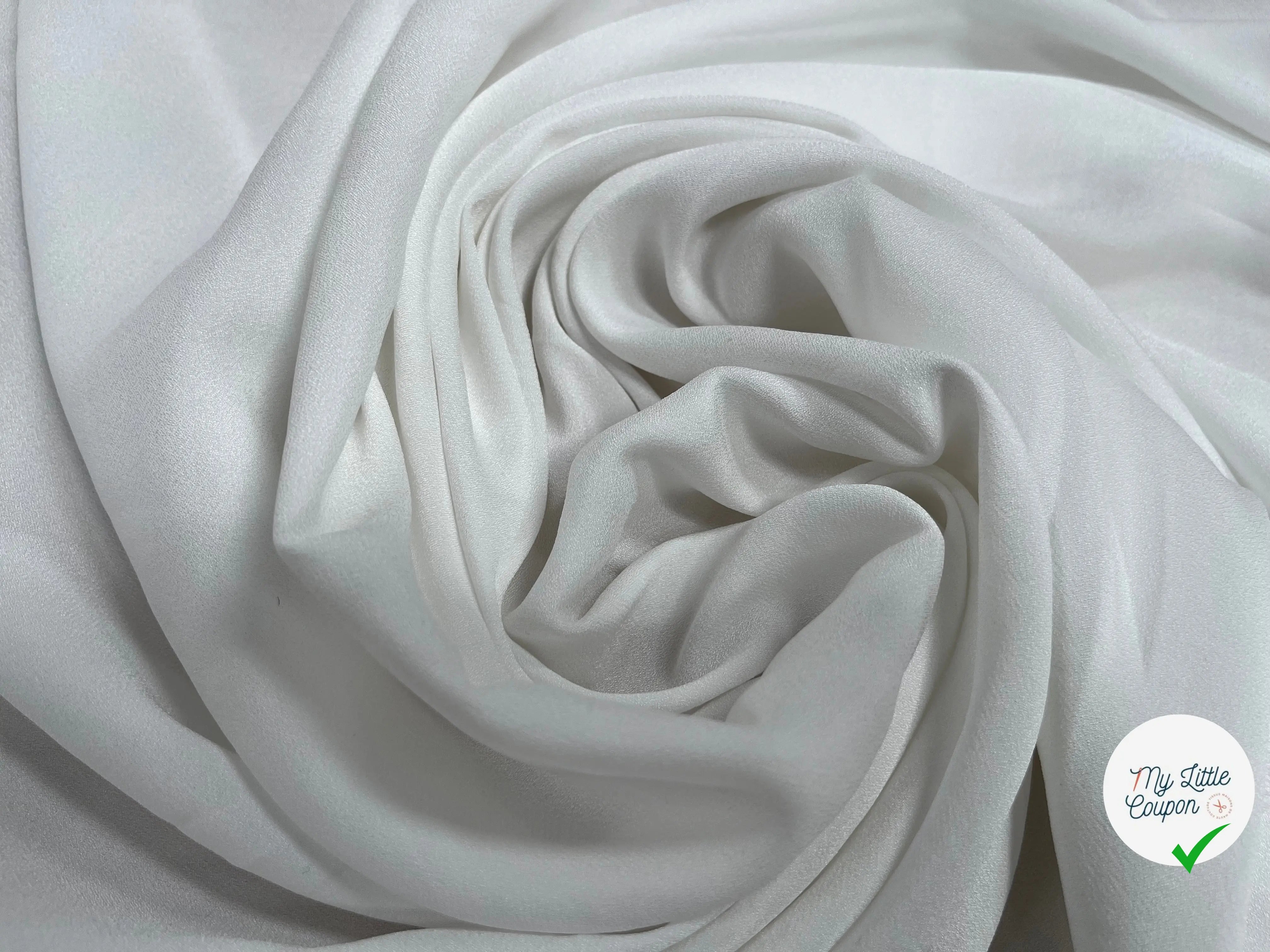 CRÊPE ENVERS SATIN UNI BLANC - My Little Coupon
