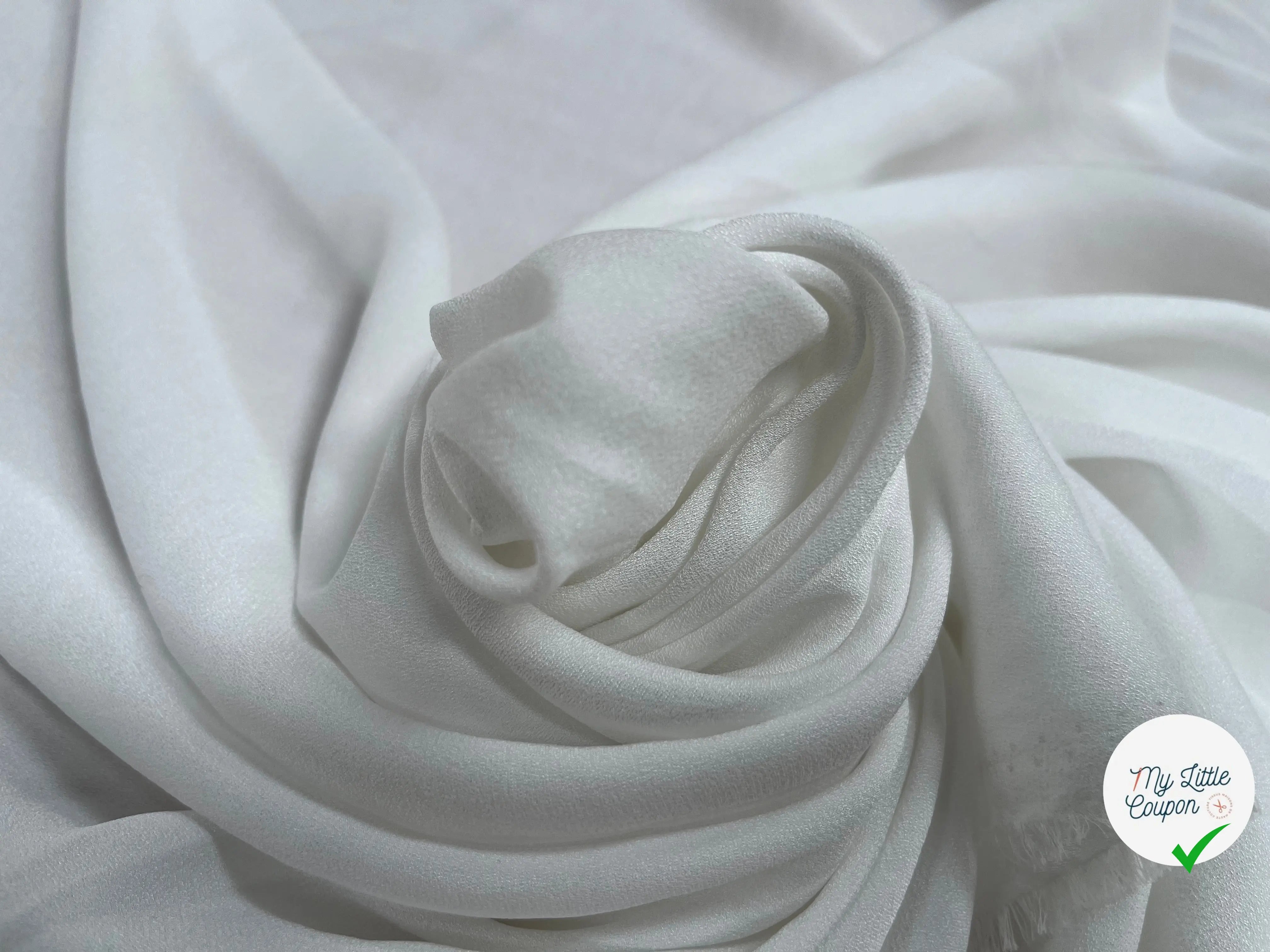 CRÊPE ENVERS SATIN UNI BLANC - My Little Coupon