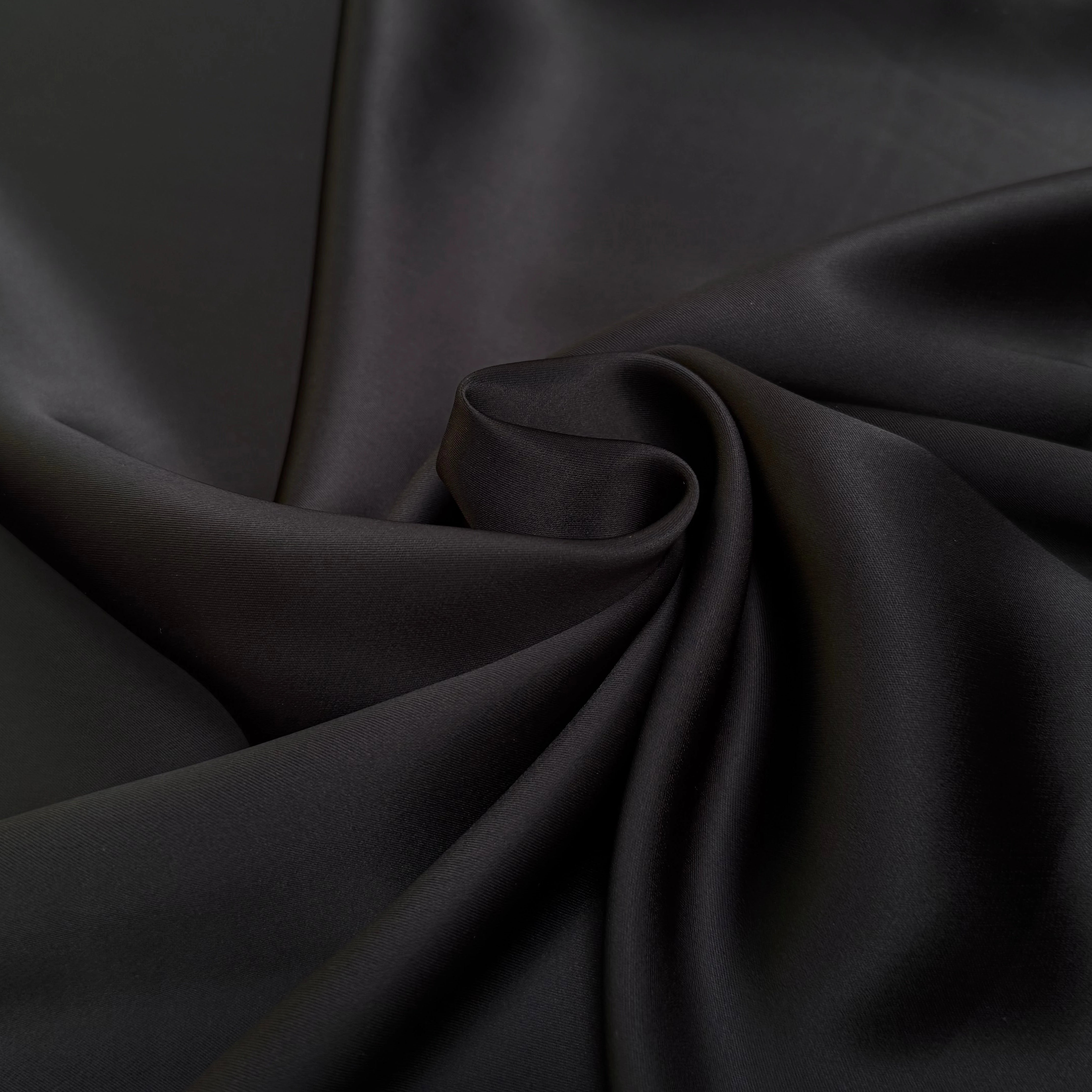 CREPE ENVERS SATIN VISCOSE BEAU TOMBÉ BROWN NOIR - My Little Coupon