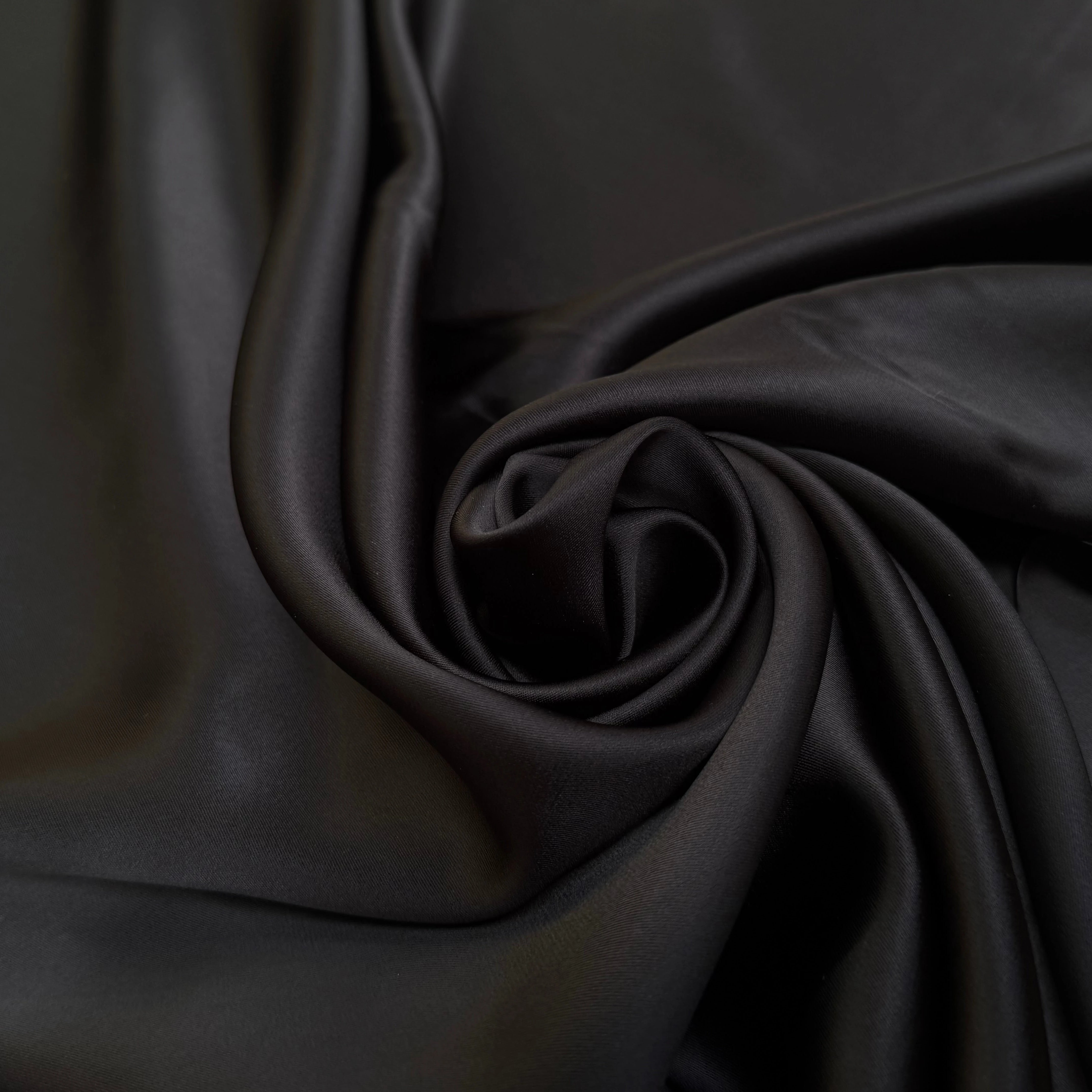 CREPE ENVERS SATIN VISCOSE BEAU TOMBÉ BROWN NOIR - My Little Coupon