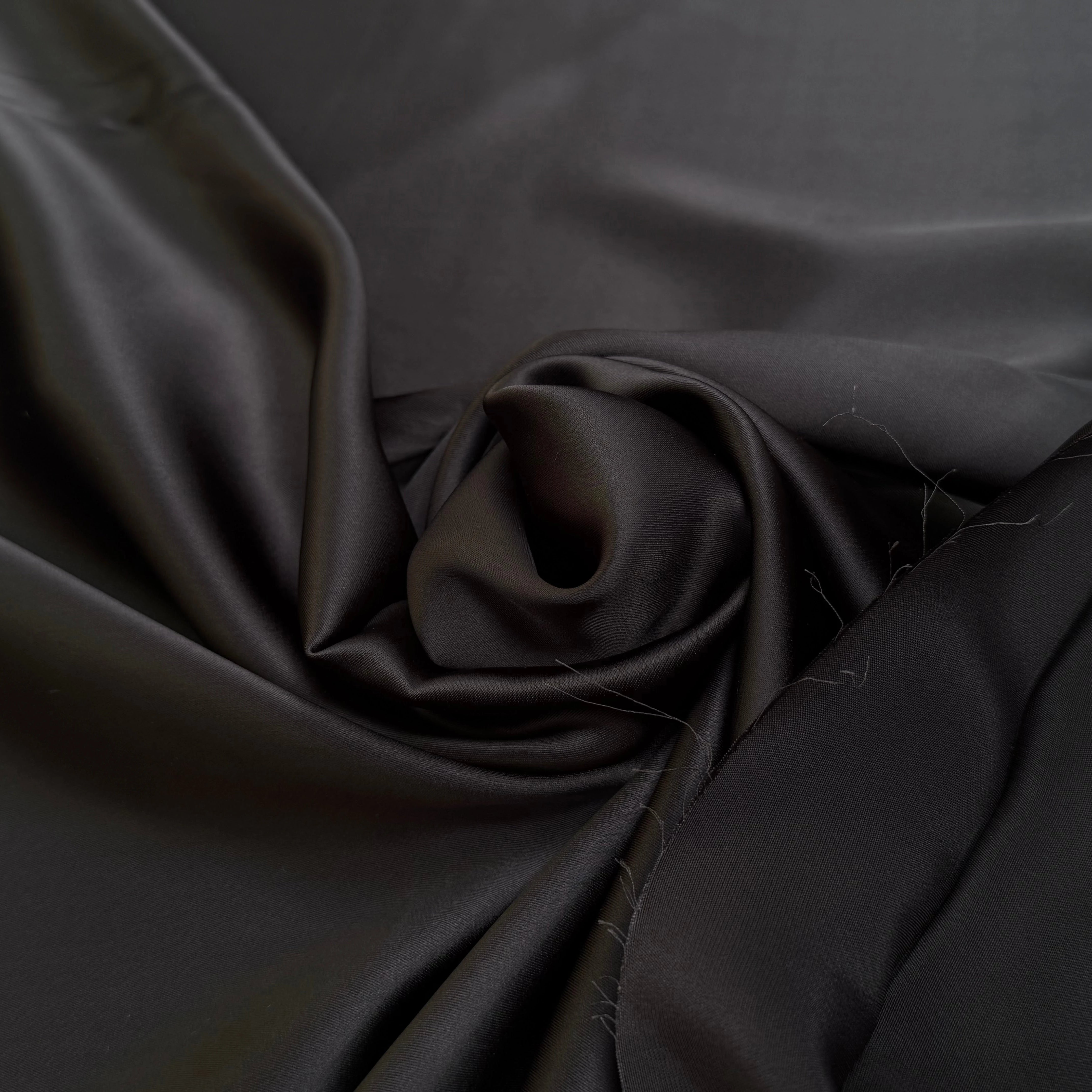 CREPE ENVERS SATIN VISCOSE BEAU TOMBÉ BROWN NOIR - My Little Coupon