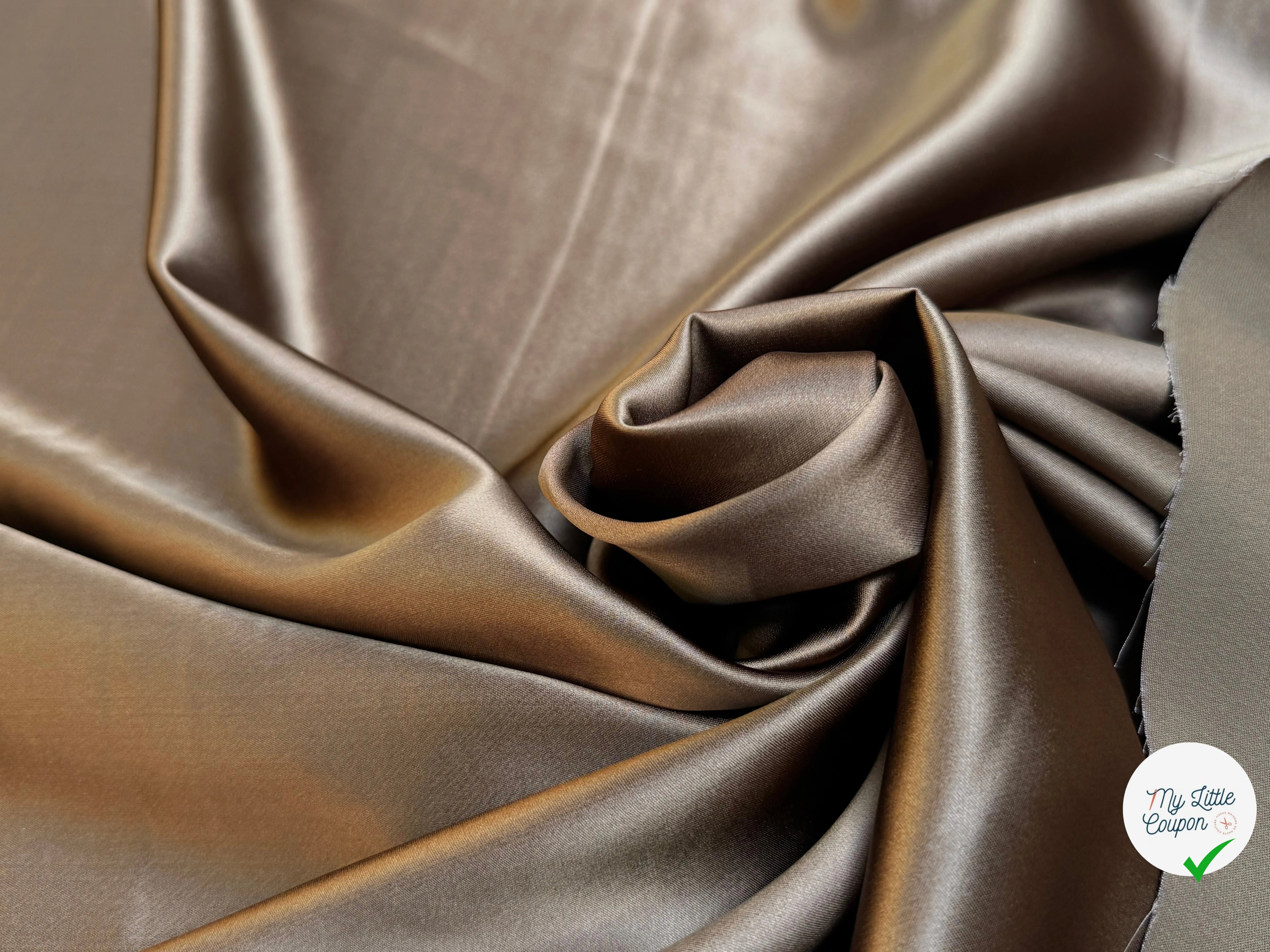 CREPE ENVERS SATIN VISCOSE BEAU TOMBÉ MARRON GLACÉ - My Little Coupon