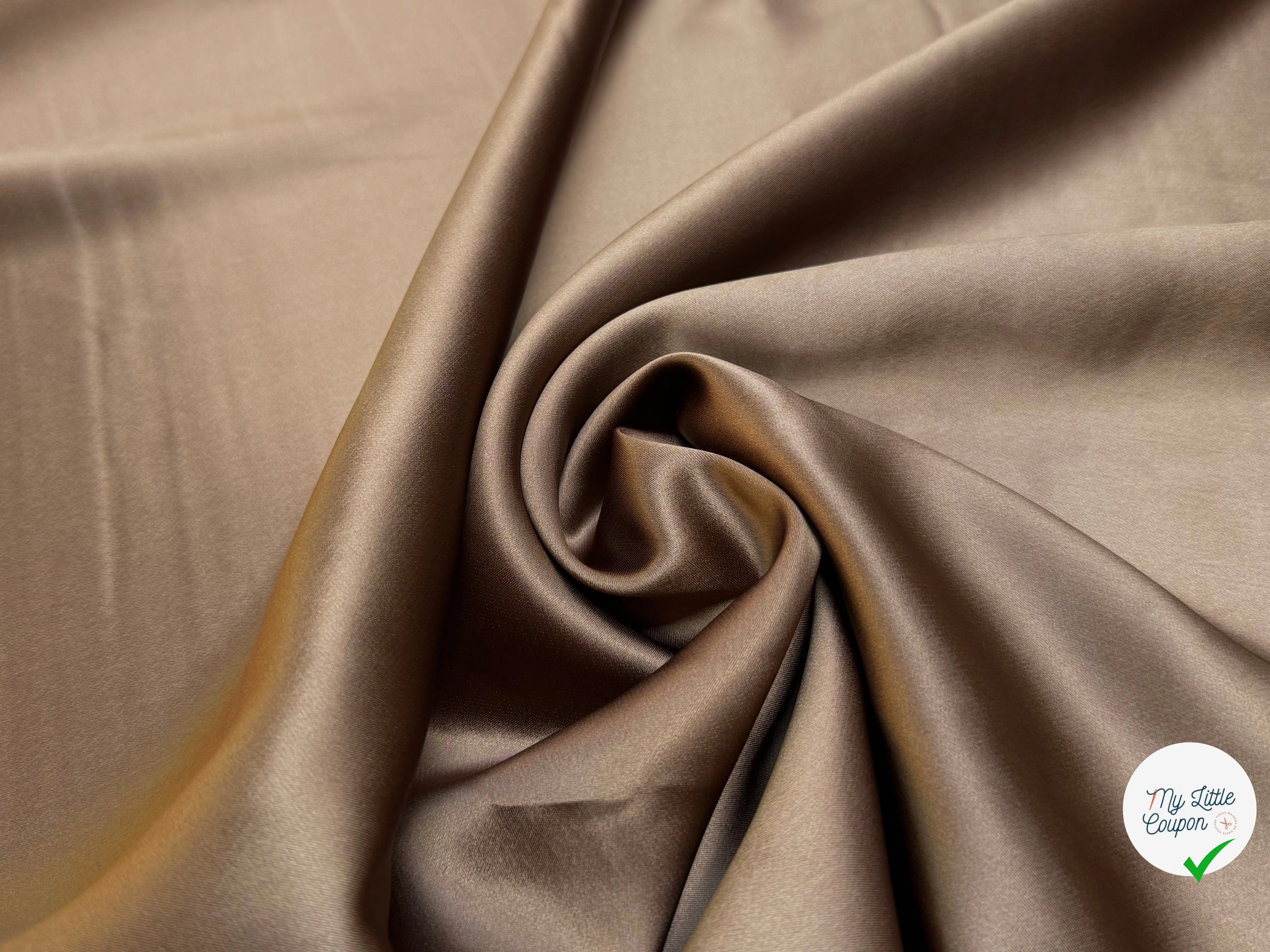 CREPE ENVERS SATIN VISCOSE BEAU TOMBÉ MARRON GLACÉ - My Little Coupon