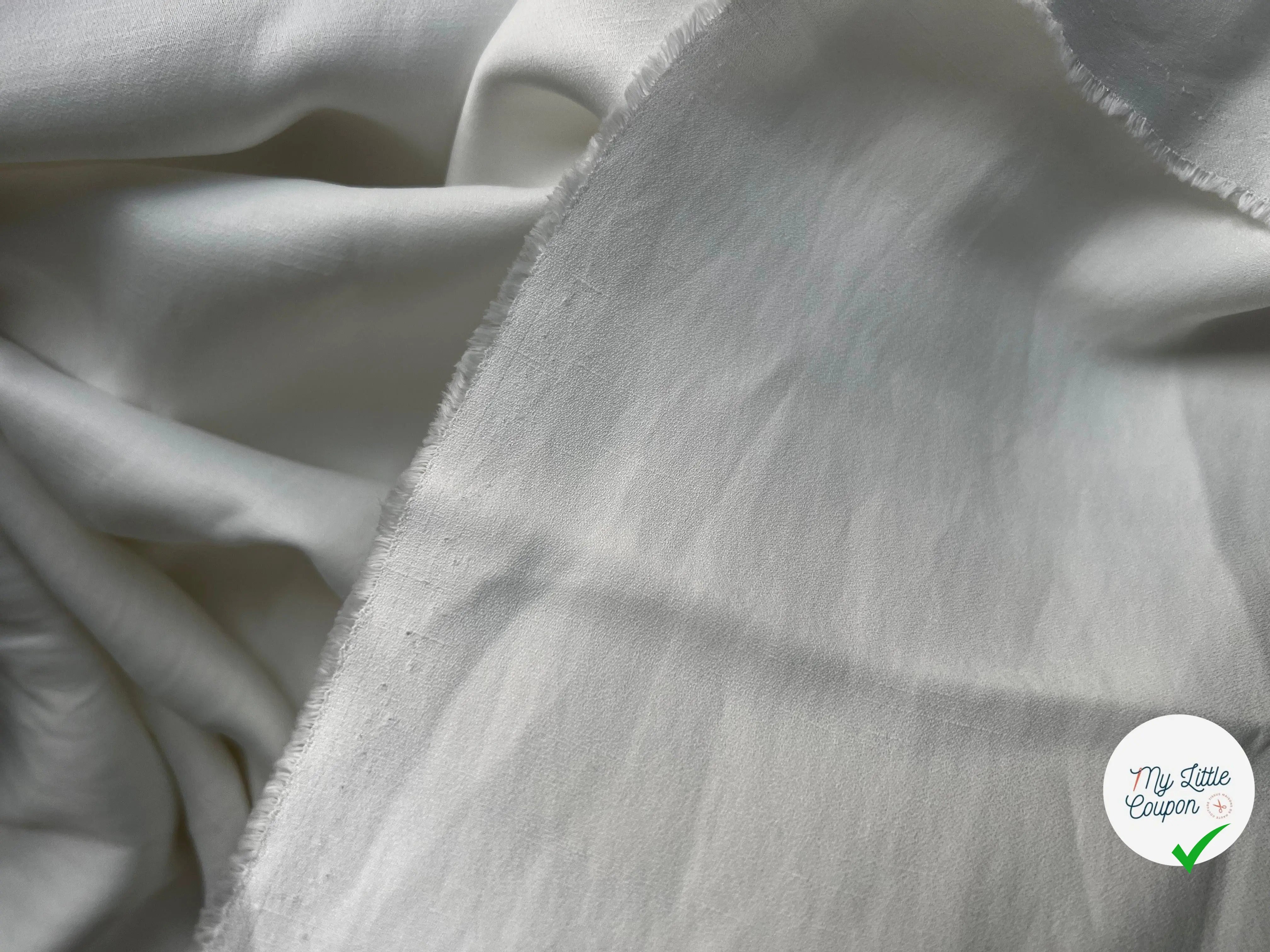 TOILE VISCOSE BLANC OPTIQUE FLANÉE - My Little Coupon - tissu - coudre