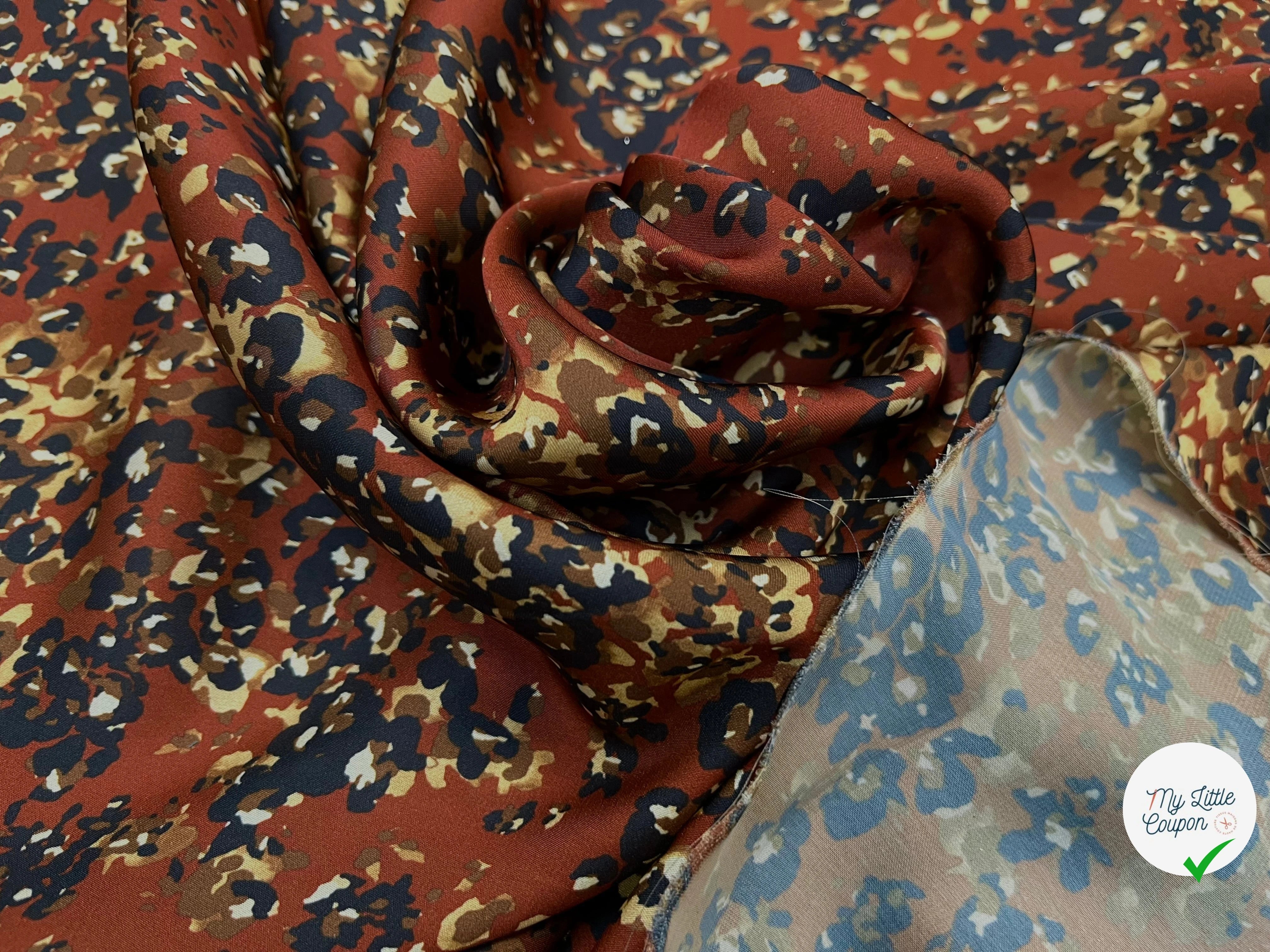 CREPE FLEURS ABSTRAITE NOIR&FOND MARRON ET FLUIDE - My Little Coupon