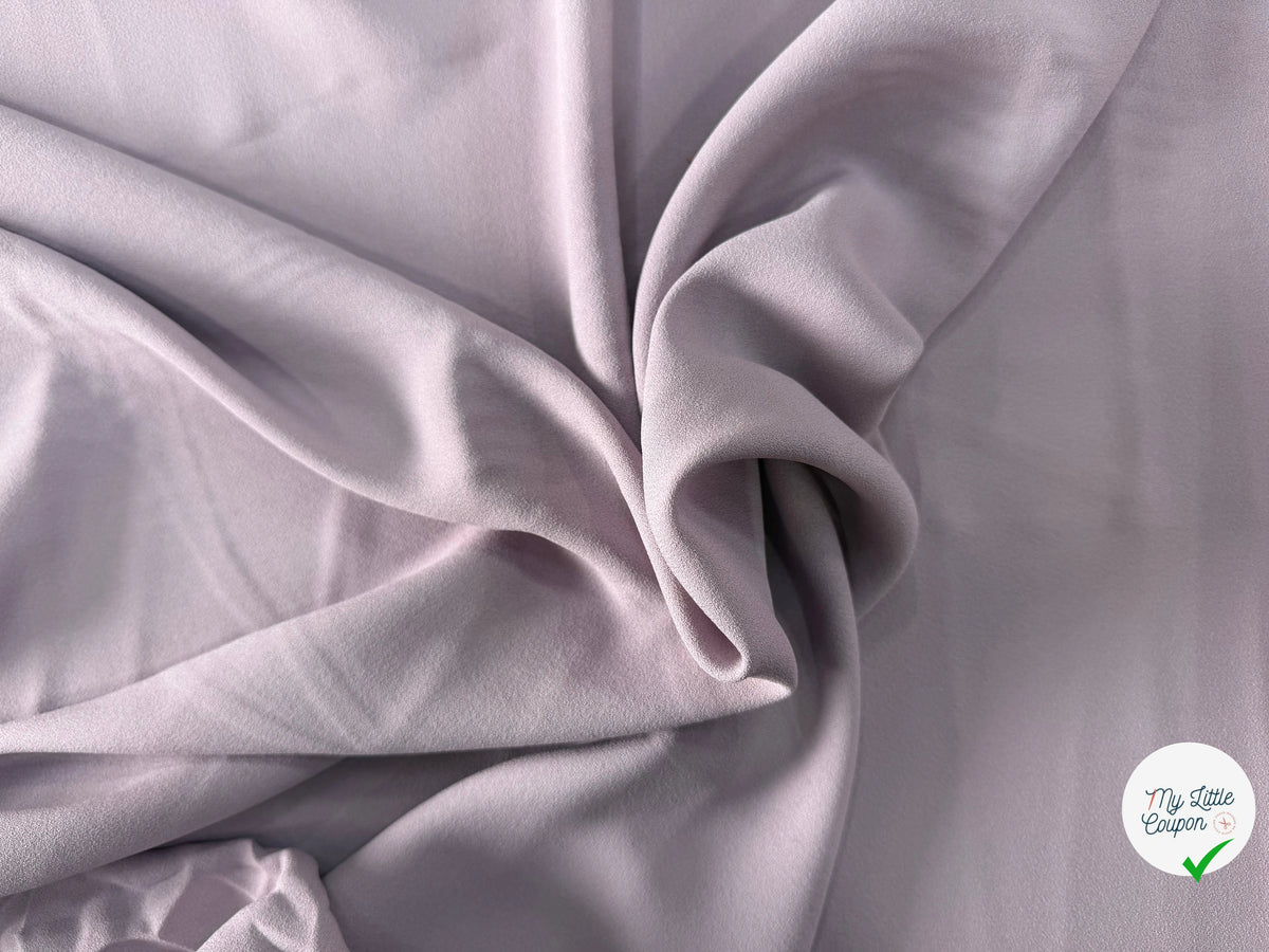 CRÊPE FLUIDE ACÉTATE VISCOSE LAINE LILAS PÂLE MADE IN ITALY - My Little Coupon