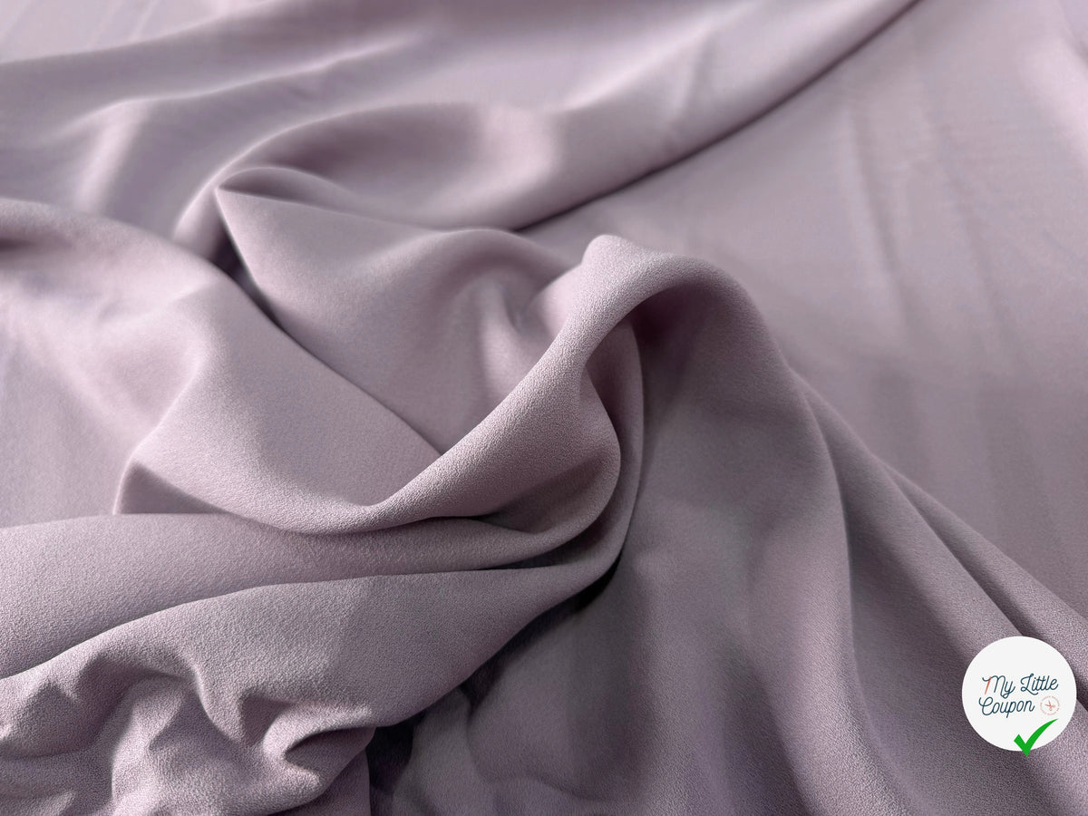 CRÊPE FLUIDE ACÉTATE VISCOSE LAINE LILAS PÂLE MADE IN ITALY - My Little Coupon