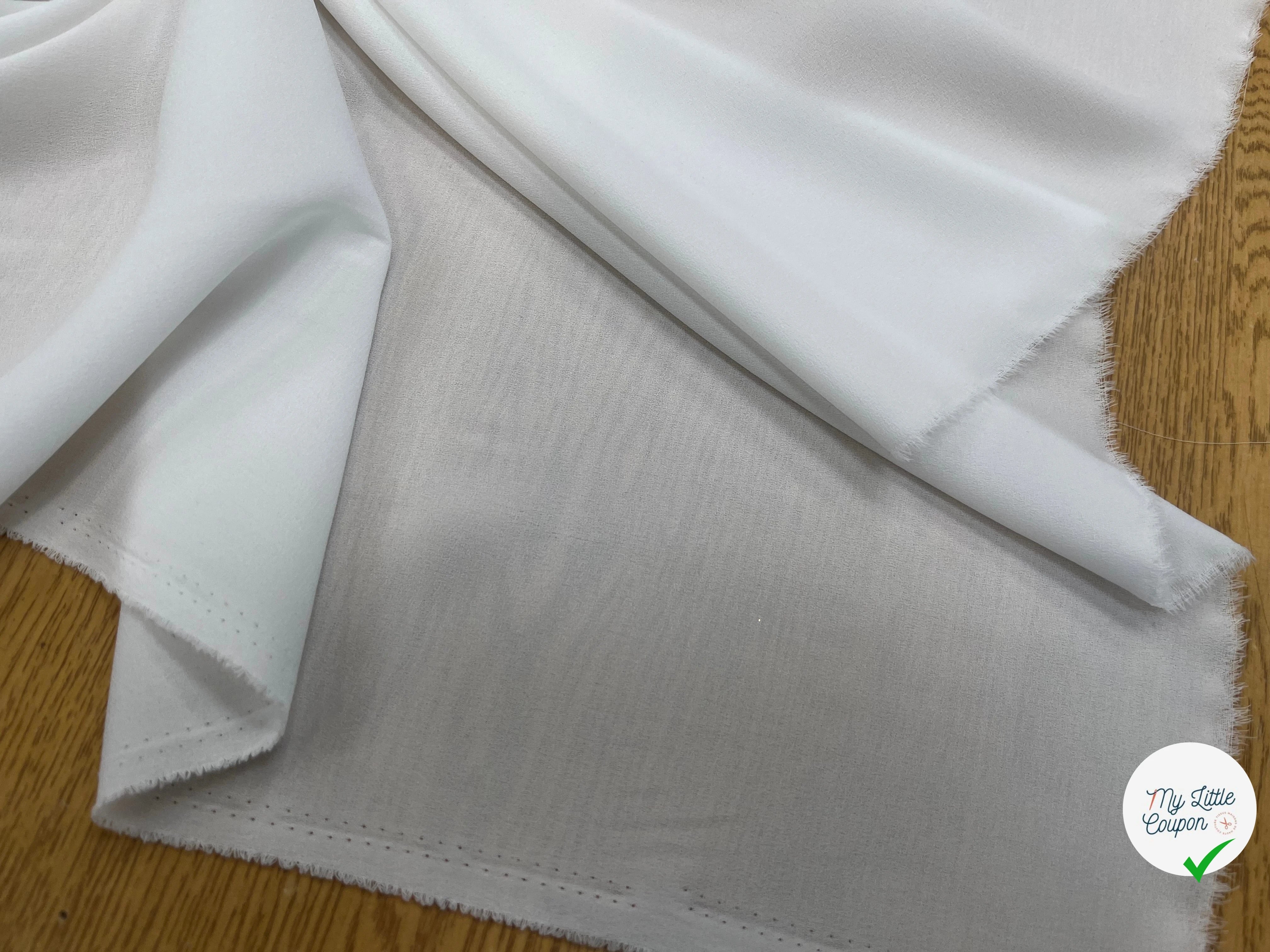 CREPE FLUIDE BLANC POLYESTER 138CM - My Little Coupon