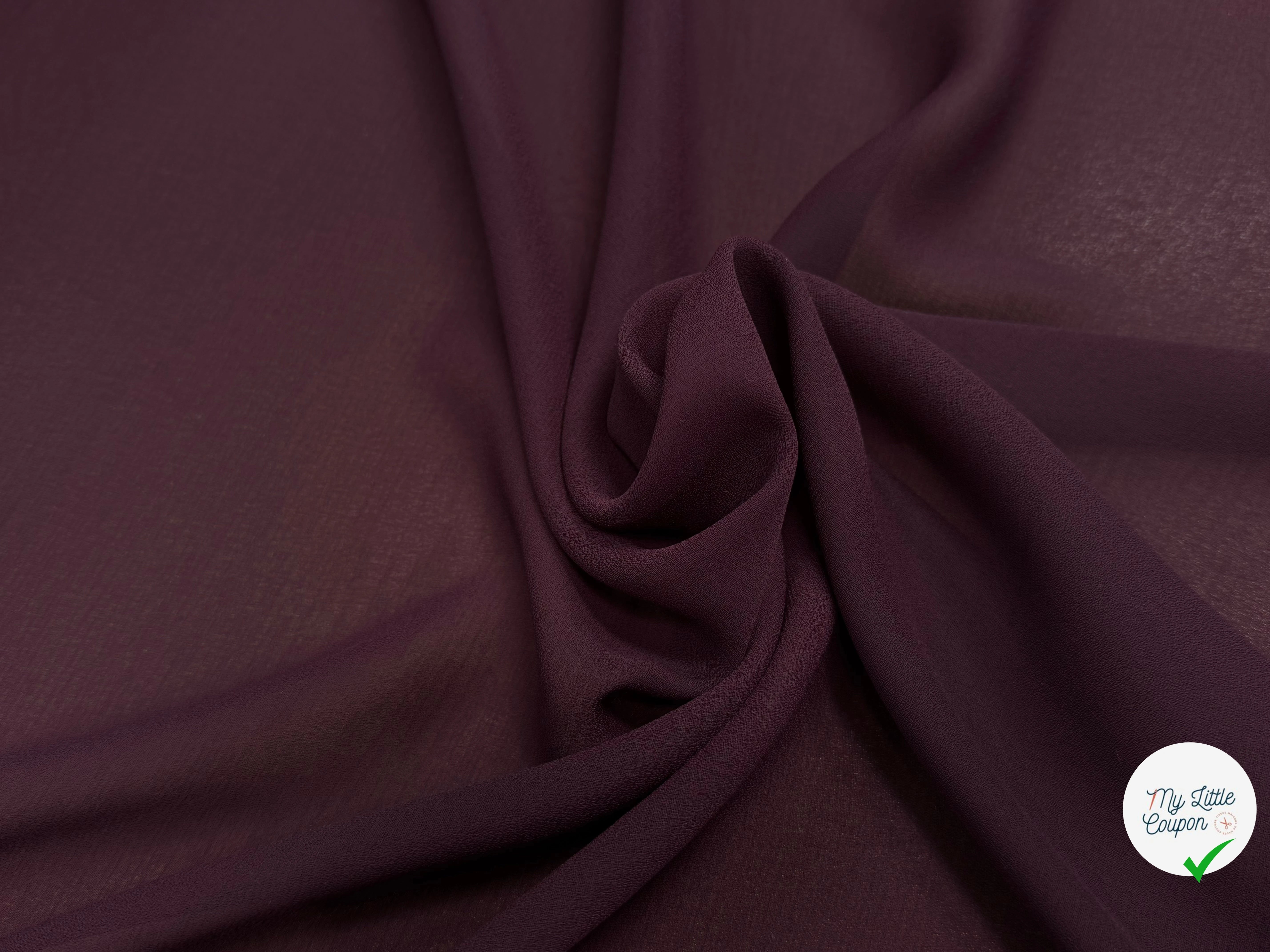CREPE FLUIDE MAGNIFIQUE BORDEAUX 150CM - My Little Coupon