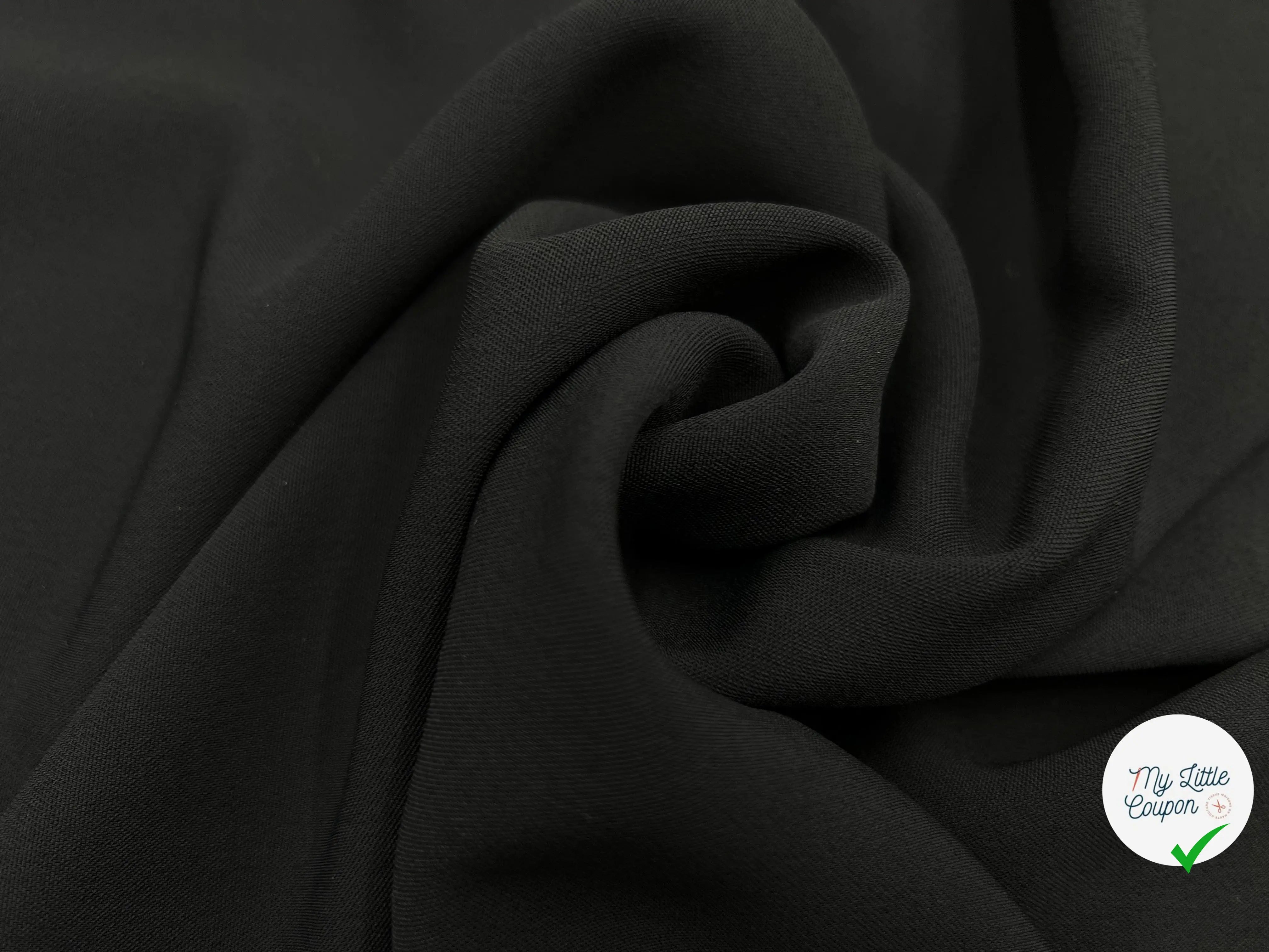 CRÊPE FLUIDE NOIR QUALITÉ JAPON - My Little Coupon - tissu - coudre