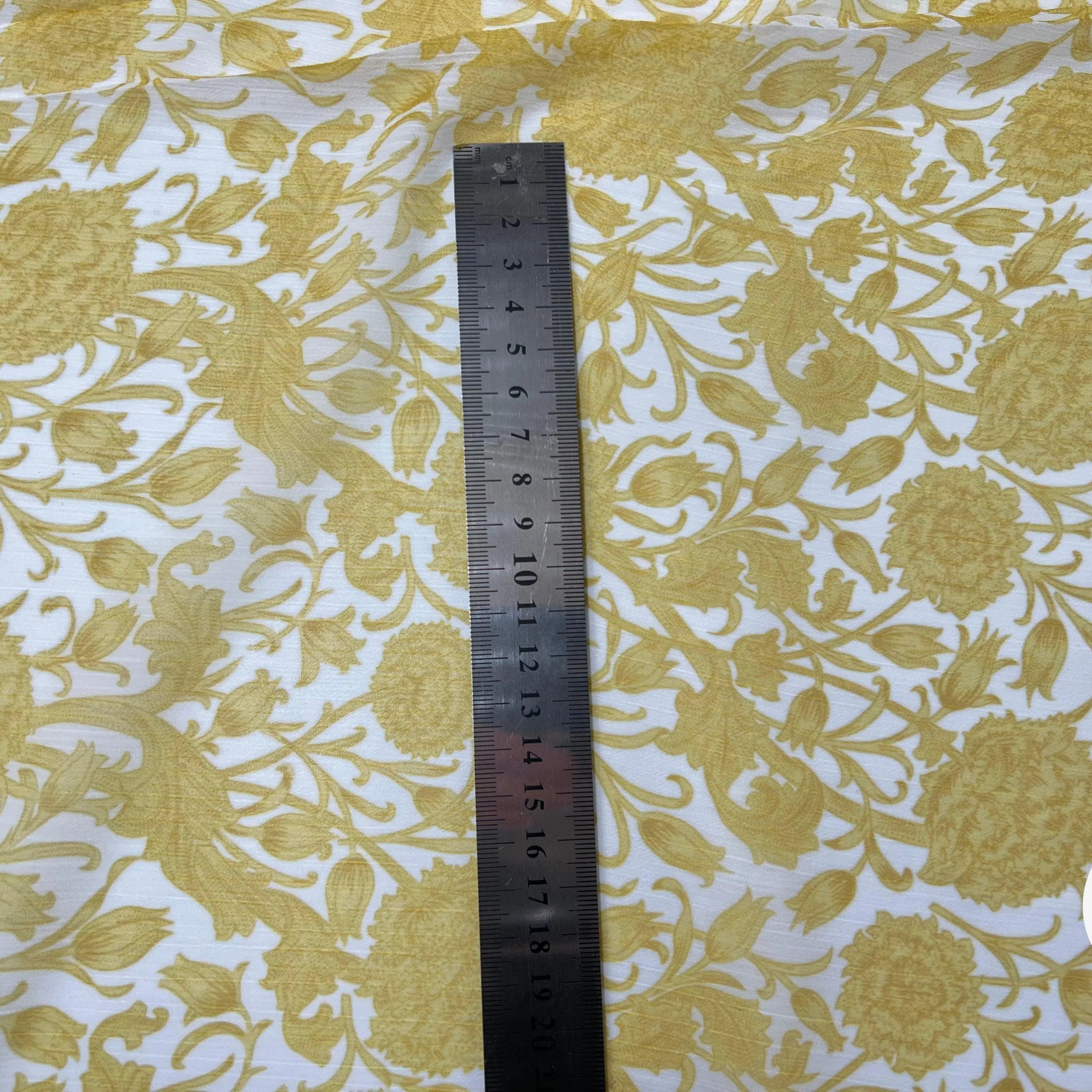 CRÊPE FROISSÉ ORNAMENT MUSTARD - My Little Coupon - tissu - coudre