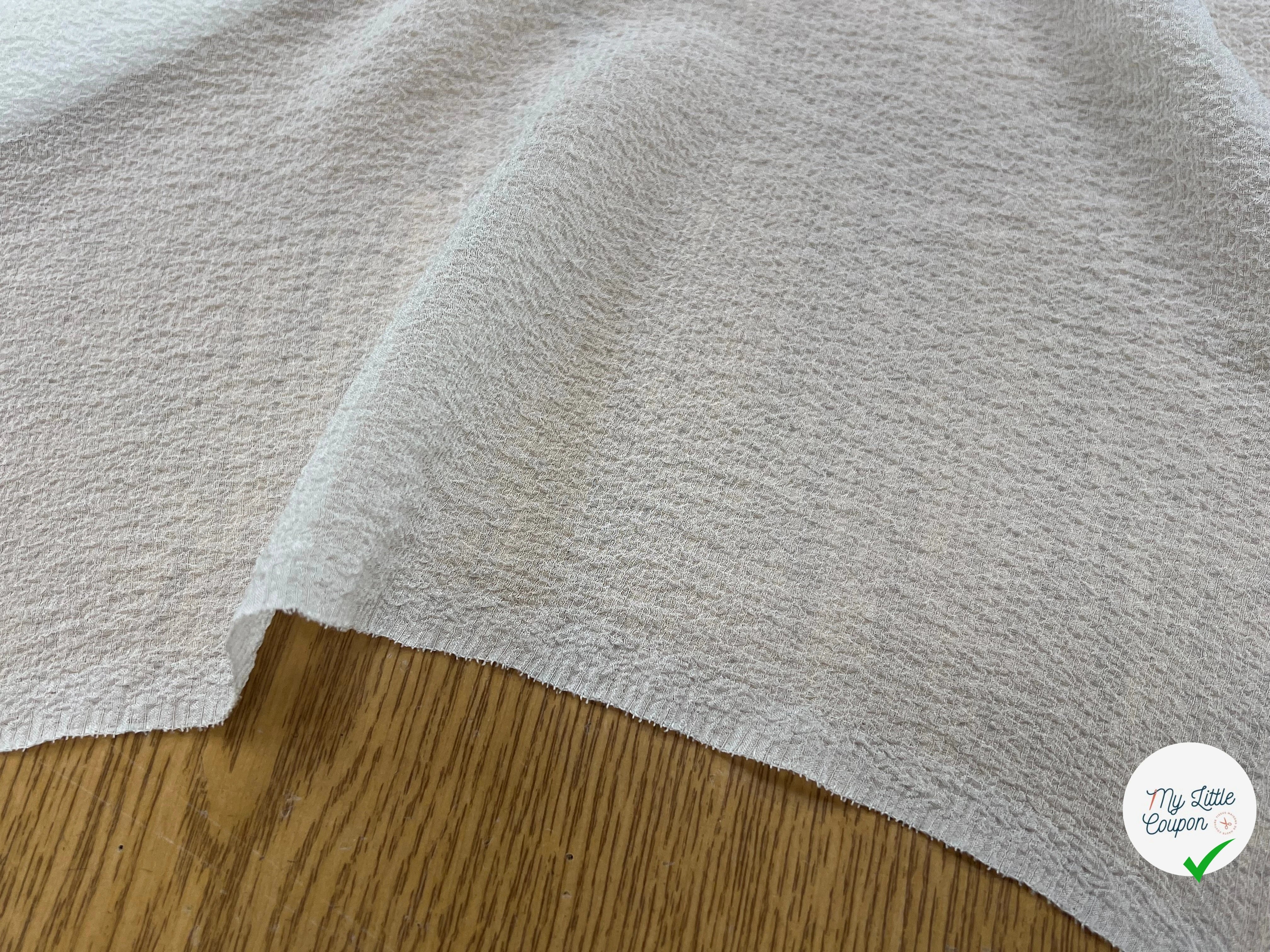 CREPE GAUFFRÉ SOIE BLANC CASSÉ FABRICATION FRANCAISE - My Little Coupon